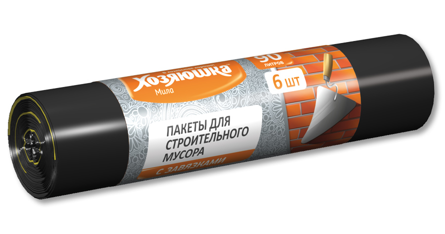 Пакеты для строительного мусора Хозяюшка Мила, цвет: черный, 90 л, 6 шт07022 Пакеты для строительного мусора Хозяюшка Мила, цвет: черный, 90 л, 6 шт07022Пакеты для строительного мусора Хозяюшка Мила из хозяйственного полиэтилена высокого давления. Они предназначены для утилизации мусорных отходов, при ремонтных и строительных работах. Максимально плотные, прочные, надежные пакеты для выноса строительного мусора. Объем мешка: 90 л. Количество в упаковке: 6 шт. Размер мешка: 75 см х 90 см.