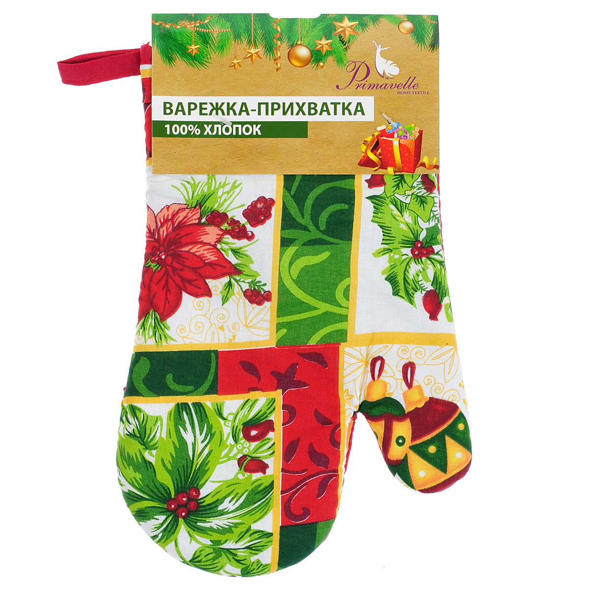 Варежка-прихватка Primavelle, 18 см х 33 см5851833-35ng Варежка-прихватка Primavelle, 18 см х 33 см5851833-35ngВарежка-прихватка Primavelle выполнена из натурального 100% хлопка. Варежкой-прихваткой можно брать не только горячие, но и холодные предметы; она отлично защищает от ожогов всю ладонь. С помощью специальной петельки прихватку-варежку можно вешать на крючок. Варежка-прихватка - отличный подарок, удобный и необходимый любой хозяйке. Прихватку можно стирать в стиральной машине.