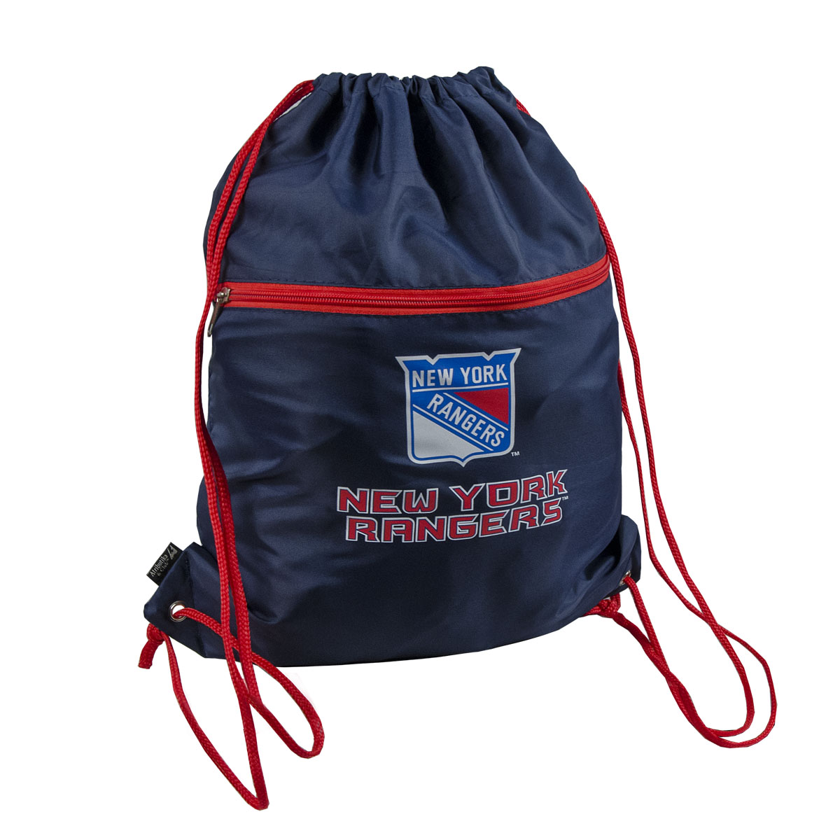 Мешок на шнурке NHL Rangers, цвет: синий, 15 л58026 Мешок на шнурке NHL Rangers, цвет: синий, 15 л58026Мешок на шнурке NHL Rangers выполнен из 100% полиэстера. Он выполняет функции рюкзака, благодаря плечевым лямкам, которые надежно фиксируют изделие у его верхнего основания. Мешок имеет 2 отделения, одно из которых закрывается на молнию. Украшен эмблемой хоккейной команды Rangers.