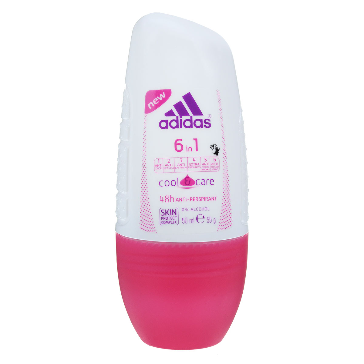 Adidas Дезодорант-антиперспирант роликовый 6в1 Cool&Care, женский, 50 мл3400107129 Adidas Дезодорант-антиперспирант роликовый 6в1 Cool&Care, женский, 50 мл3400107129Идеальная комбинация свойств антиперспиранта и ухаживающих компонентов обеспечивает надежную защиту, благодаря 6 активным действиям: 1. Против запаха; 2. Против пота; 3. Антибактериальный; 4. Экстра-свежесть; 5. Против белых следов; 6. Против желтых пятен. Его уникальная формула разработана при участии спортсменов. Сохраняет ощущение свежести на весь день. Заботится о вашей коже. Не содержит спирт. Не нарушает pH баланс. Прошел дерматологическое тестирование. Товар сертифицирован.