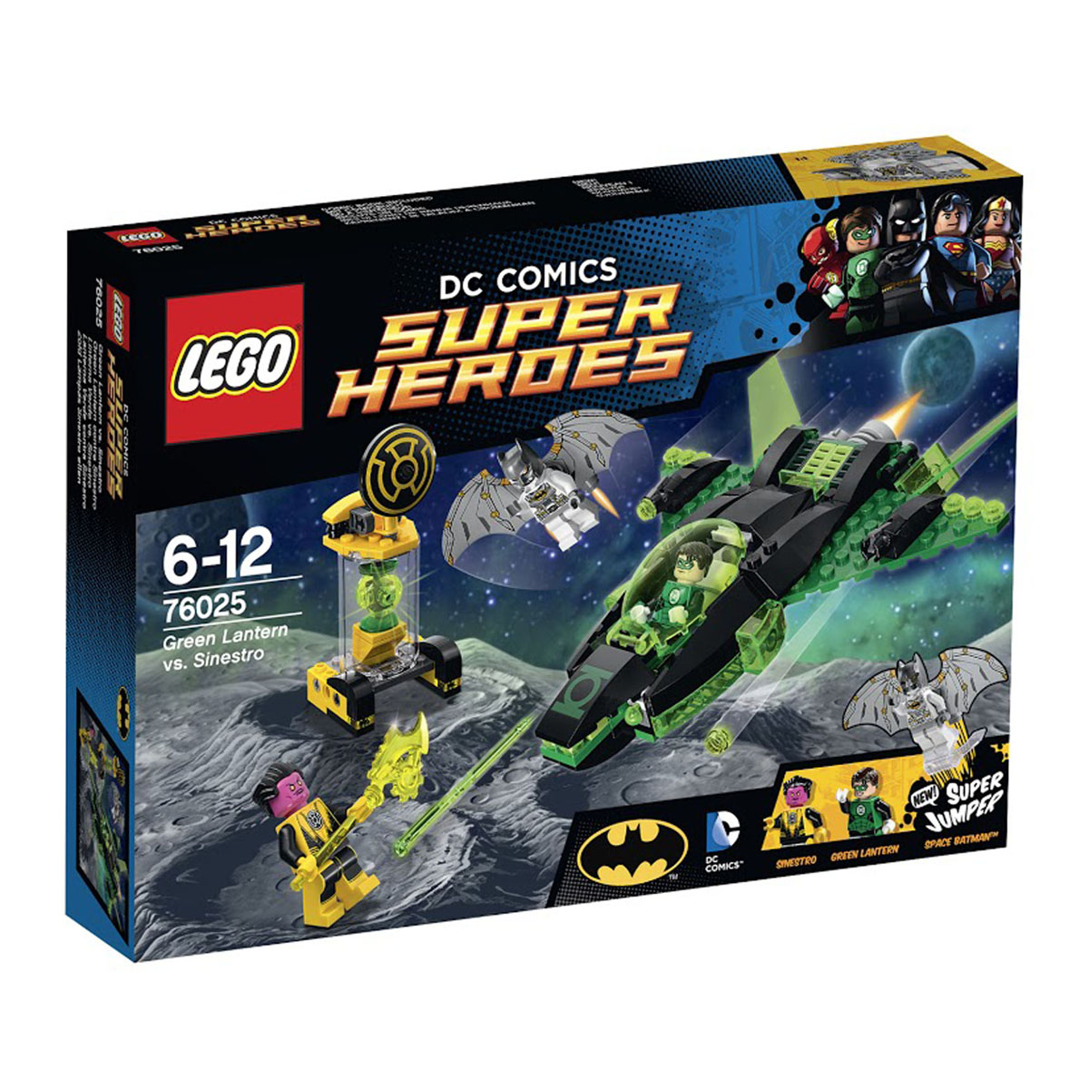 LEGO Super Heroes Конструктор Зеленый Фонарь против Синестро 7602576025 LEGO Super Heroes Конструктор Зеленый Фонарь против Синестро 7602576025Синестро украл фонарь Зеленого Фонаря и увез его на свою родную планету Коругар. Организуй спасательную миссию вместе с Зеленым Фонарем в его ультрасовременном космическом корабле и Космическим Бэтменом на супер-джампере. Но злобный Синестро построил клетку вокруг фонаря и охраняет его. Стреляй из 2 мощных шипованных шутеров и поверни задний рычаг, чтобы активировать 2 разрушительных пружинных шутера. Вступай в бой вместе с Космическим Бэтменом на супер-джампере, чтобы повергнуть Синестро и взорвать клетку. Одержав победу, выпрыгни из кабины и верни фонарь! Этот красочный игровой набор содержит 174 пластиковых элемента для сборки, 3 фигурки и инструкцию по сборке. Конструктор - это один из самых увлекательнейших и веселых способов времяпрепровождения. Ребенок сможет часами играть с конструктором, придумывая различные ситуации и истории. В процессе игры с конструкторами LEGO дети приобретают и постигают такие необходимые навыки как познание, творчество, воображение....
