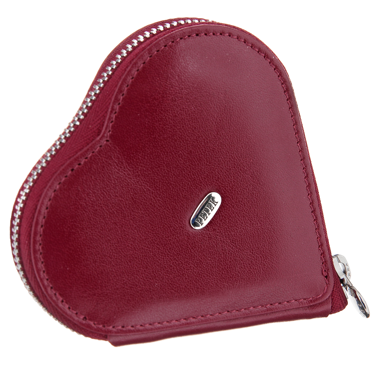 Кошелек для бижутерии Petek, цвет: бордовый. 1303.4000.101303.4000.10 Red Кошелек для бижутерии Petek, цвет: бордовый. 1303.4000.101303.4000.10 RedПрелестный кошелек для бижутерии Petek изготовлен из натуральной высококачественной кожи бордового цвета и исполнен в форме сердца. Изделие оформлено на лицевой стороне металлическим элементом с гравировкой Petek, а также лаконичной прострочкой. Внутреннее отделение, закрывающееся на застежку-молнию, позволит вам систематизировать свою коллекцию аксессуаров. Изделие упаковано в фирменную коробку с логотипом бренда. Стильный кошелек для бижутерии подчеркнет вашу индивидуальность и изысканный вкус, а также станет замечательным подарком человеку, ценящему качественные и практичные вещи.