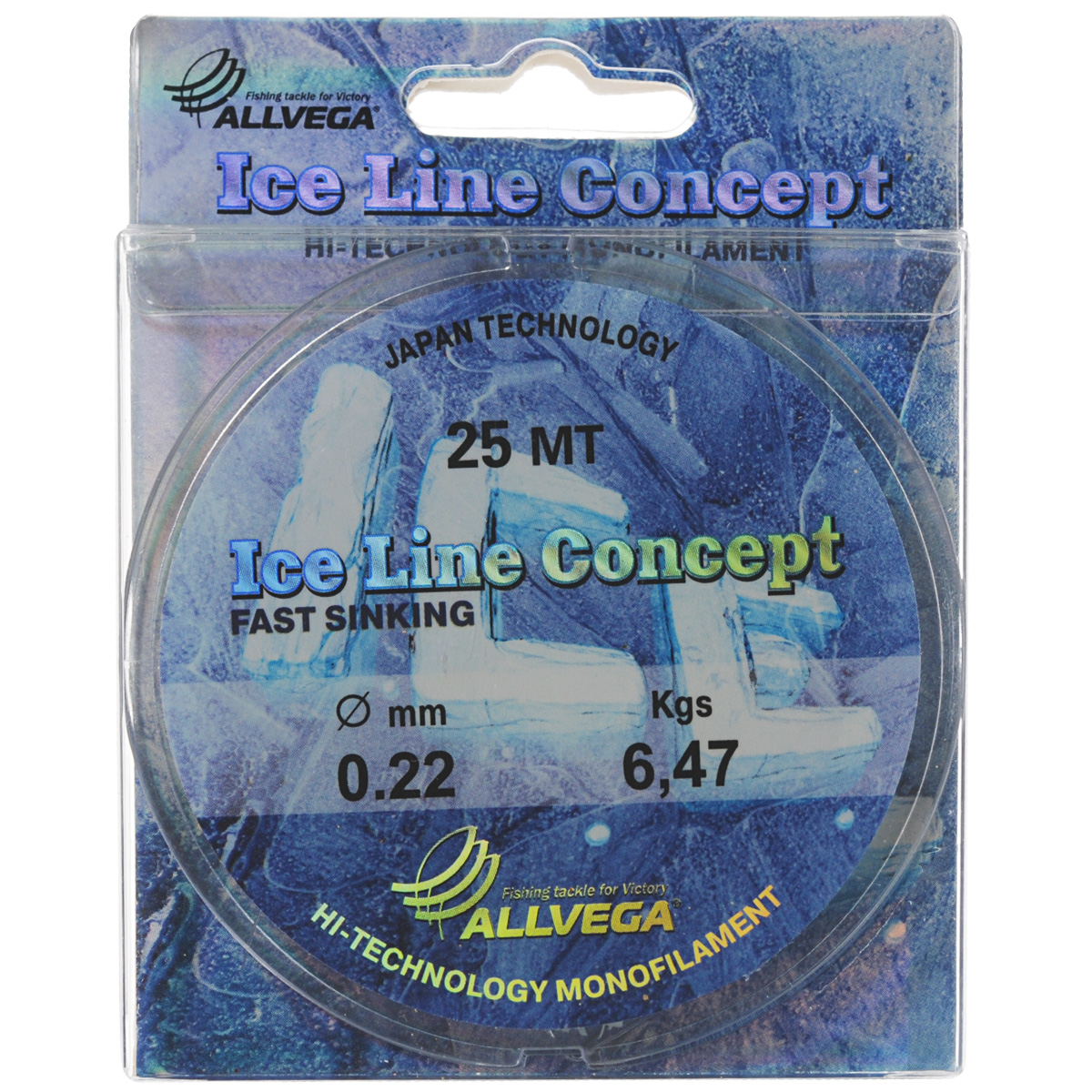 Леска Allvega Ice Line Concept, сечение 0,22 мм, длина 25 м36168 Леска Allvega Ice Line Concept, сечение 0,22 мм, длина 25 м36168Специальная зимняя леска Allvega Ice Line Concept для низких температур. Прозрачная и высокопрочная. Отсутствие механической памяти, позволяет с успехом использовать ее для ловли на мормышку.