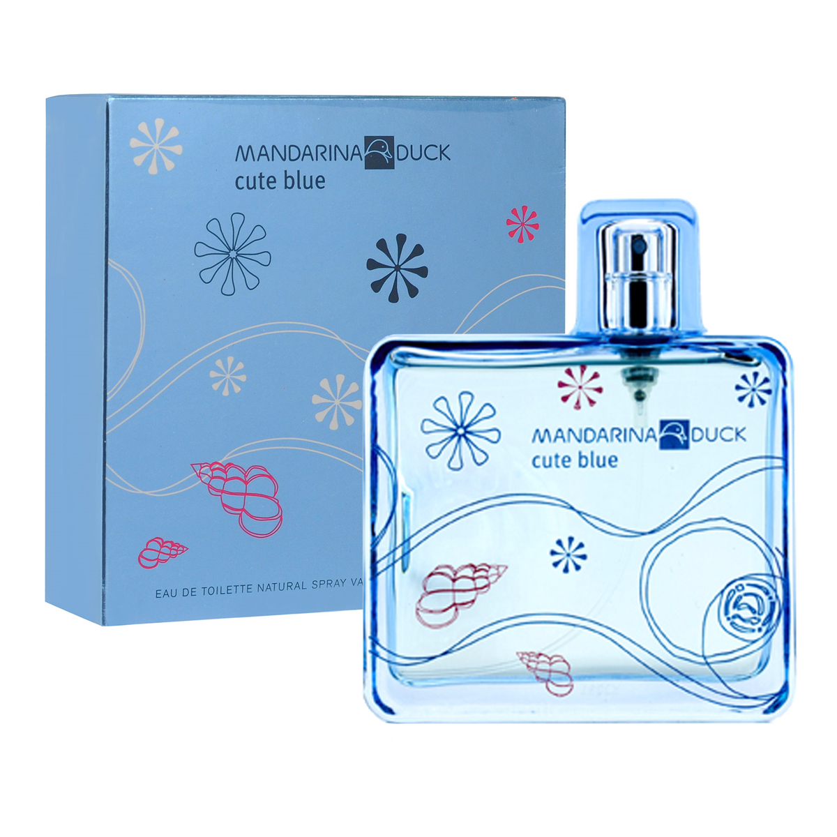 Mandarina Duck Туалетная вода Cute Blue, женская, 100 мл47104 Mandarina Duck Туалетная вода Cute Blue, женская, 100 мл47104Туалетная вода Cute Blue от Mandarina Duck - свежий водный и цветочно-фруктовый аромат для тех, кто любит природу и открытое пространство. Древесная теплота базовых нот гармонизирует это парфюмерное творение. Освежающий аромат тысячи лепестков, парящих в воздухе…Аромат счастья, витающего в светлом голубом небе. Лотос, магнолия и цветы грейпфрута соединяются с игривым имбирем и нотами росы. Вуаль белого мускуса, серой амбры и кедра наполняет аромат нежным сексуальным шлейфом… Классификация аромата : свежий, цветочно-фруктовый. Пирамида аромата : Верхние ноты: цветы грейпфрута, бергамот, голубой лотос. Ноты сердца: свежий имбирь, магнолия, воздушная дымка. Ноты шлейфа: масло техасского кедра, серая амбра, белый мускус. Ключевые слова Легкий, свежий, сексуальный! Туалетная вода - один из самых популярных видов парфюмерной продукции. Туалетная...