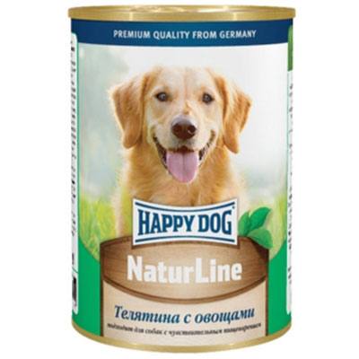 Консервы для собак Happy Dog Natur, с телятиной и овощами, 400 г. 1587315873 Консервы для собак Happy Dog Natur, с телятиной и овощами, 400 г. 1587315873Консервы для собак Happy Dog Natur с телятиной и овощами обладают исключительным вкусом, не менее привлекательным для животного, чем 100% мясной рацион. К тому же наличие в составе овощей положительно скажется на состоянии иммунной системы и работе желудочно-кишечного тракта, поэтому такие консервы являются максимально полезным влажным рационом, который можно давать животному каждый день. Консервы для собак Happy Dog Natur с телятиной и овощами полностью соответствуют естественным потребностям взрослых собак вне зависимости от их принадлежности к породе. Это максимально натуральные консервы, для приготовления которых не использовалась соя, искусственные красители и консерванты. В основе консервов находится отборная телятина. Питательная ценность и полезность телятины для организма обусловлена её богатым витаминно-минеральным составом и насыщенность качественным протеином. Телятина хорошо усваивается и, благодаря наличию в мясе теленка экстрактивных веществ,...