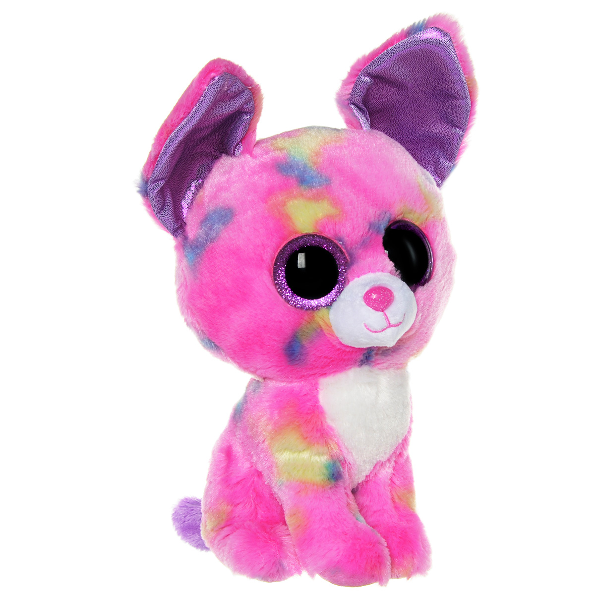 Мягкая игрушка Beanie Boos Чихуахуа Cancun, 23 см36984 Мягкая игрушка Beanie Boos Чихуахуа Cancun, 23 см36984Очаровательная мягкая игрушка Beanie Boos Чихуахуа Cancun, выполненная в виде милого розового щенка чихуахуа, непременно вызовет улыбку и симпатию и у детей, и у взрослых. Забавный щеночек с выразительными фиолетовыми глазками изготовлен из высококачественного мягкого текстильного материала с набивкой из синтепона. Как и все игрушки серии Beanie Boos, эта игрушка изготовлена вручную, с любовью и вниманием к деталям. Удобный небольшой размер игрушки позволит брать его с собой на прогулку, и малышу не придется расставаться со своим новым другом. Удивительно мягкая игрушка принесет радость и подарит своему обладателю мгновения нежных объятий и приятных воспоминаний. Специальные гранулы, расположенные в лапках игрушки, способствуют развитию мелкой моторики рук малыша. Великолепное качество исполнения делают эту игрушку чудесным подарком к любому празднику.