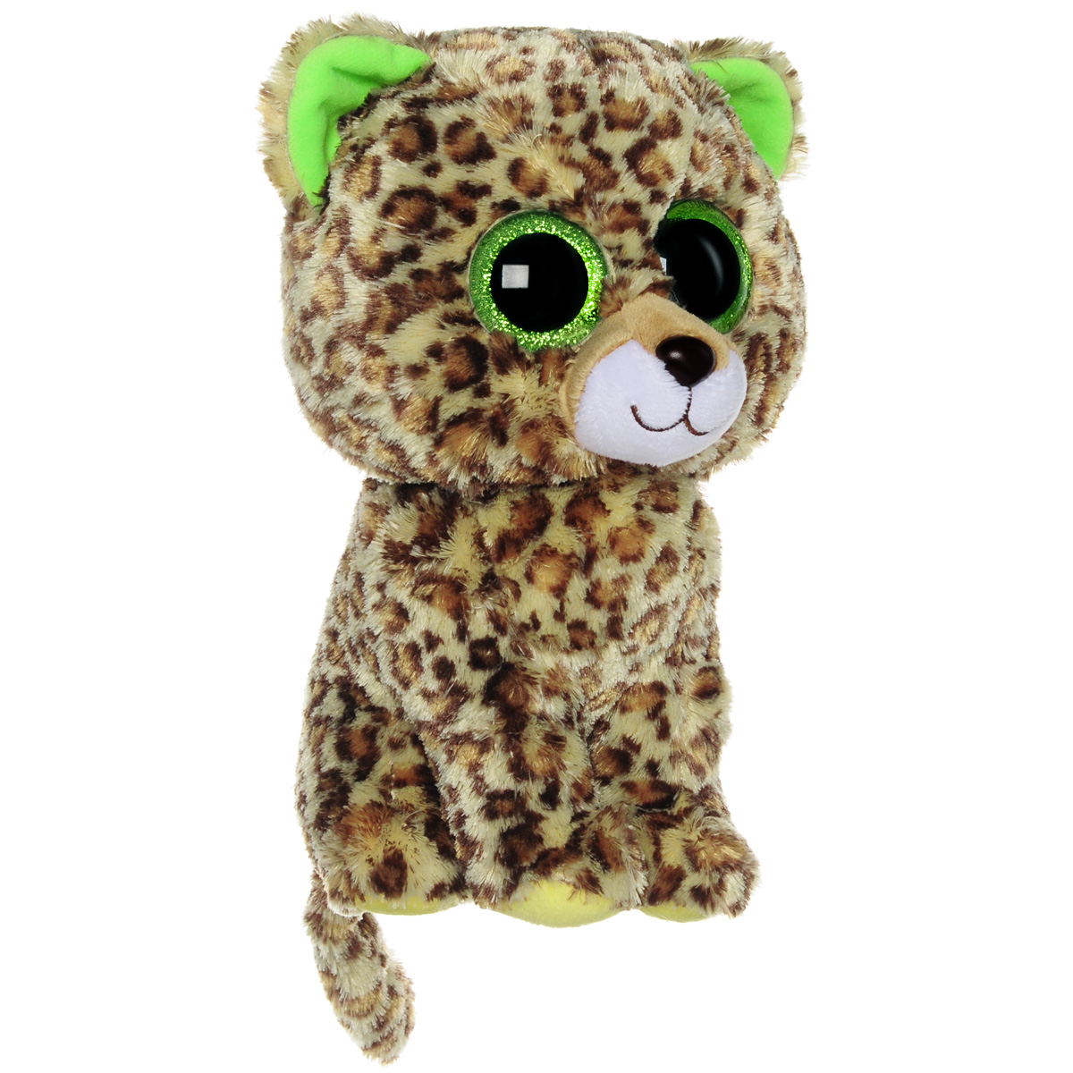 Мягкая игрушка Beanie Boos Леопард Speckles, 23 см36967 Мягкая игрушка Beanie Boos Леопард Speckles, 23 см36967Очаровательная мягкая игрушка Beanie Boos Леопард Speckles, выполненная в виде милого котенка леопарда, непременно вызовет улыбку и симпатию и у детей, и у взрослых. Забавный леопард с выразительными зелеными глазками изготовлен из высококачественного мягкого текстильного материала с набивкой из синтепона. Как и все игрушки серии Beanie Boos, эта игрушка изготовлена вручную, с любовью и вниманием к деталям. Удобный небольшой размер леопарда позволит брать его с собой на прогулку, и малышу не придется расставаться со своим новым другом. Удивительно мягкая игрушка принесет радость и подарит своему обладателю мгновения нежных объятий и приятных воспоминаний. Специальные гранулы, расположенные в лапках игрушки, способствуют развитию мелкой моторики рук малыша. Великолепное качество исполнения делают эту игрушку чудесным подарком к любому празднику.