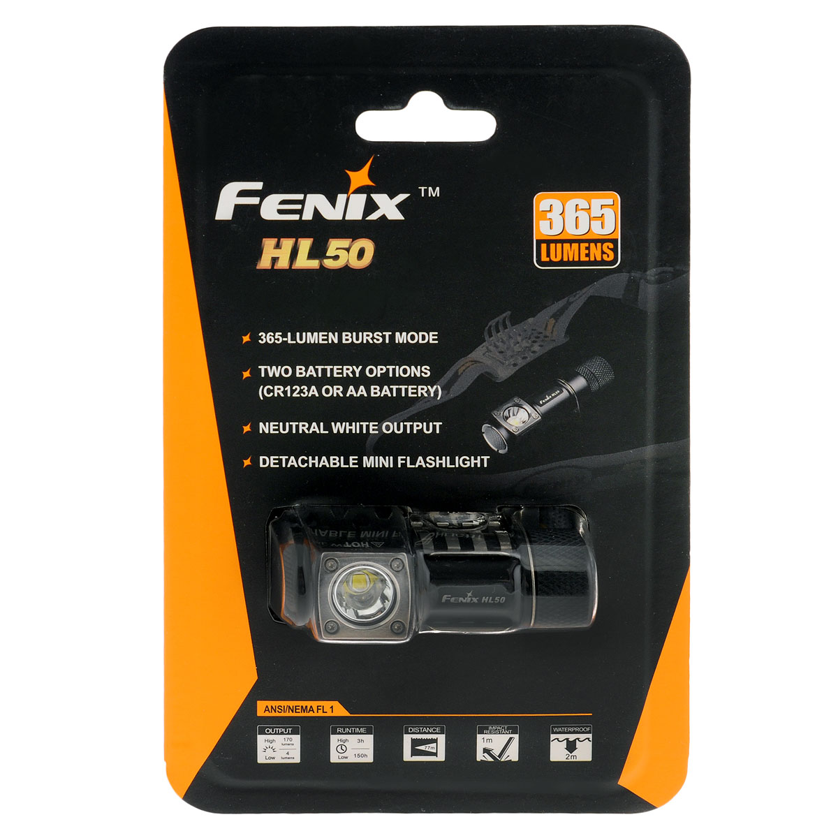 Фонарь налобный Fenix HL50HL50 Фонарь налобный Fenix HL50HL50Фонарь Fenix HL50 Cree XM-L2 (Т6) - это легкое и достаточно мощное устройство, способное воспроизводить свет яркостью до 365 люмен. Главное его преимущество - в системе крепления на голову, которая оставляет руки пользователя полностью свободными. HL50 использует современный светодиод Cree XM-L2, способный проработать более 50 000 часов. Его максимальная светоотдача - 365 люмен в турбо режиме. Предусмотрены еще 3 режима яркости с более экономичным использованием заряда батареи: Low - на 4 люмена; Mid - на 60 люмен; High - на 170 люмен. Комплектация: Фонарь, крепление на голову, запасное уплотнительное кольцо, удлинитель корпуса.