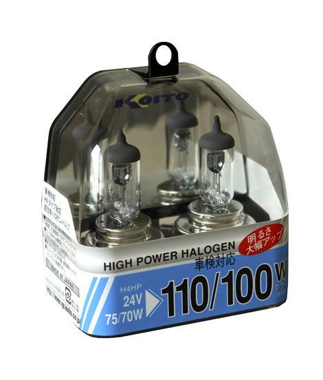 Комплект галогеновых ламп Koito Whitebeam H4, 24V, 70/75W, 2 штKOITO Лампа автомобильная P0591 Комплект галогеновых ламп Koito Whitebeam H4, 24V, 70/75W, 2 штKOITO Лампа автомобильная P0591Комплект галогеновых ламп Koito Whitebeam H4, 24V, 70/75W, 2 шт - обладают ярким эффектным светом и компактными размерами. У лампы есть большой запас срока службы. Способна выдержать большое количество включений и выключений. Напряжение: 24 вольт