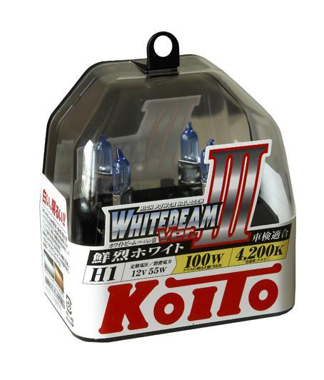 Комплект галогеновых ламп Koito Whitebeam H1, 12V, 55W, 4200 К, 2 штKOITO Лампа автомобильная P0751W Комплект галогеновых ламп Koito Whitebeam H1, 12V, 55W, 4200 К, 2 штKOITO Лампа автомобильная P0751WЯпонская компания KOITO - мировой лидер по производству автомобильных ламп и оптики. Компания основана в 1915 году и в настоящее время входит в корпорацию TOYOTA GROUP и имеет представительства и совместные предприятия по всему миру. Продукция KOITO широко применяется не только для автомобилей, но и для железнодорожных подвижных составов, авиационного и морского транспорта. Компания KOITO выпускает все разновидности лампочек, начиная от ламп головного света и заканчивая подсветкой салона и приборов, для абсолютно всех моделей японских автомобилей и мотоциклов. Компания KOITO выпускает все разновидности ламп и предохранителей для всех моделей японских автомобилей, а также широкий ассортимент для европейских и американских автомобилей. В ассортименте KOITO есть как лампы стандартной комплектации, так и лампы особых серий, таких как VWHITE и WHITEBEAM. Лампы особых серий VWHITE и WHITEBEAM обеспечивают удвоенную яркость при стандартной мощности. Эти лампы соответствуют всем нормам и...