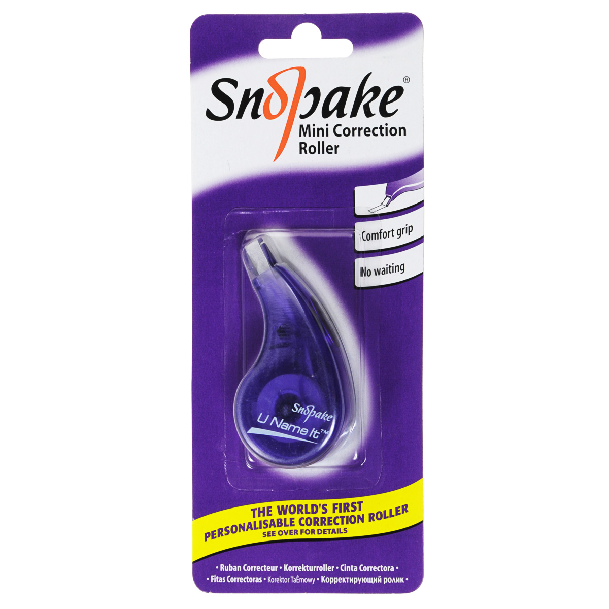 Корректирующая лента Snopake U Name It, 5 мм х 5 мK13434 Корректирующая лента Snopake U Name It, 5 мм х 5 мK13434Корректирующая лента Snopake U Name It предназначена для быстрой и точной корректировки любого типа письма. Корпус оснащен индексным окном на корпусе для имени владельца. Полупрозрачный корпус яркого цвета с мягкими контурами удобно ложится в руку, ребристый резиновый элемент на корпусе обеспечивает комфорт и аккуратность при использовании, а также позволяет визуально определить расход ленты. Корректирующая полоса одинаково хорошо покрывает все типы чернил. Легко наносится на поверхность ровной непрерывной линией, позволяя сразу делать перезапись по скорректированному тексту. Корректирующая лента станет вашим незаменимым помощником дома и в офисе, и позволит аккуратно и быстро исправлять рукописный и печатный текст. Лента не засоряет ручку, и позволяет делать исправления сразу же после нанесения.
