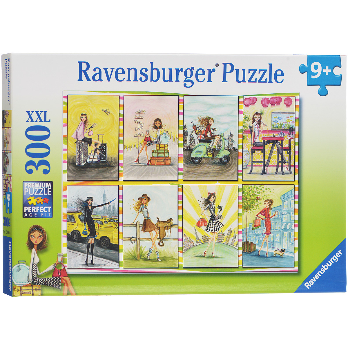 Ravensburger Модницы. Пазл XXL, 300 элементов13099 Ravensburger Модницы. Пазл XXL, 300 элементов13099Пазл Ravensburger Модницы, без сомнения, придется по душе вам и вашему ребенку. Собрав этот пазл, включающий в себя 100 элементов, вы получите великолепную картину-коллаж с изображением модниц. На восьми частях картинки вы увидите, как модные девушки занимаются шоппингом, гуляют, катаются на мотороллере, ходят в кафе и занимаются другими делами. Каждая деталь имеет свою форму и подходит только на своё место. Нет двух одинаковых деталей! Пазл изготовлен из картона высочайшего качества. Все изображения аккуратно отсканированы и напечатаны на ламинированной бумаге. Пазл - великолепная игра для семейного досуга. Сегодня собирание пазлов стало особенно популярным, главным образом, благодаря своей многообразной тематике, способной удовлетворить самый взыскательный вкус. А для детей это не только интересно, но и полезно. Собирание пазла развивает мелкую моторику у ребенка, тренирует наблюдательность, логическое мышление, знакомит с окружающим миром, с цветом и разнообразными...