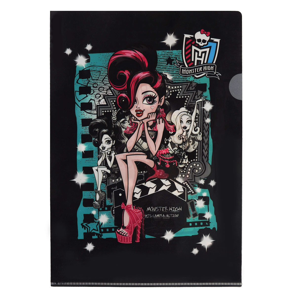 Папка-уголок Hatber Monster High: Дракулаура, цвет: черный, розовый. Формат А4AG4_12316 Папка-уголок Hatber Monster High: Дракулаура, цвет: черный, розовый. Формат А4AG4_12316Папка-уголок Hatber Monster High: Дракулаура - это удобный и функциональный инструмент, который идеально подойдет для хранения различных бумаг и документов формата А4. Папка с изображением любимой героини Дракулауры из мультфильма Школа монстров изготовлена из высококачественного пластика. Папка-уголок - это незаменимый атрибут для студента, школьника, офисного работника. Такая папка надежно сохранит любые бумаги и сбережет их от повреждений, пыли и влаги.