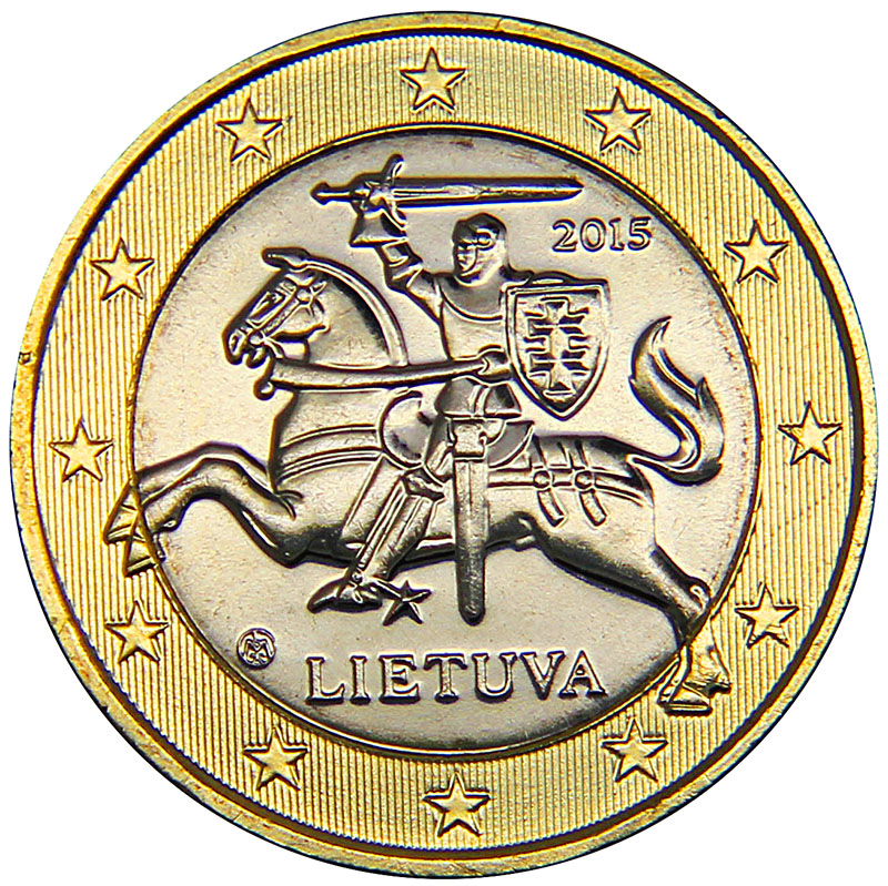 Монета номиналом 1 евро. Литва, 2015 год304329 Монета номиналом 1 евро. Литва, 2015 год304329Материал: биметалл. Диаметр: 23 мм. Состояние: UNC (без обращения).