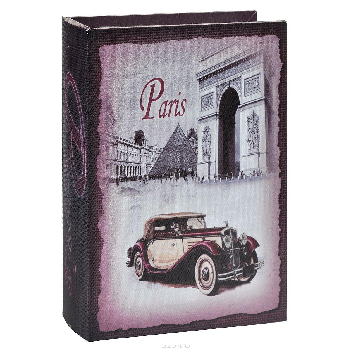 Шкатулка декоративная Paris, 27 см х 18 см х 4,5 см. 7701689-12400604596370 Шкатулка декоративная Paris, 27 см х 18 см х 4,5 см. 7701689-12400604596370Декоративная шкатулка Paris не оставит равнодушной ни одну любительницу изысканных вещей. В такой шкатулке удобно хранить бижутерию или аксессуары для рукоделия. Вместительная шкатулка, выполнена из МДФ с отделкой из текстиля и оформлена изображением автомодиля на фоне Лувра. Внутри - отделка из полиэстера. Шкатулка выполнена в виде книги и закрывается при помощи магнита. Сочетание оригинального дизайна и функциональности представляют шкатулку практичным и стильным подарком, а также предметом гордости ее обладательницы.
