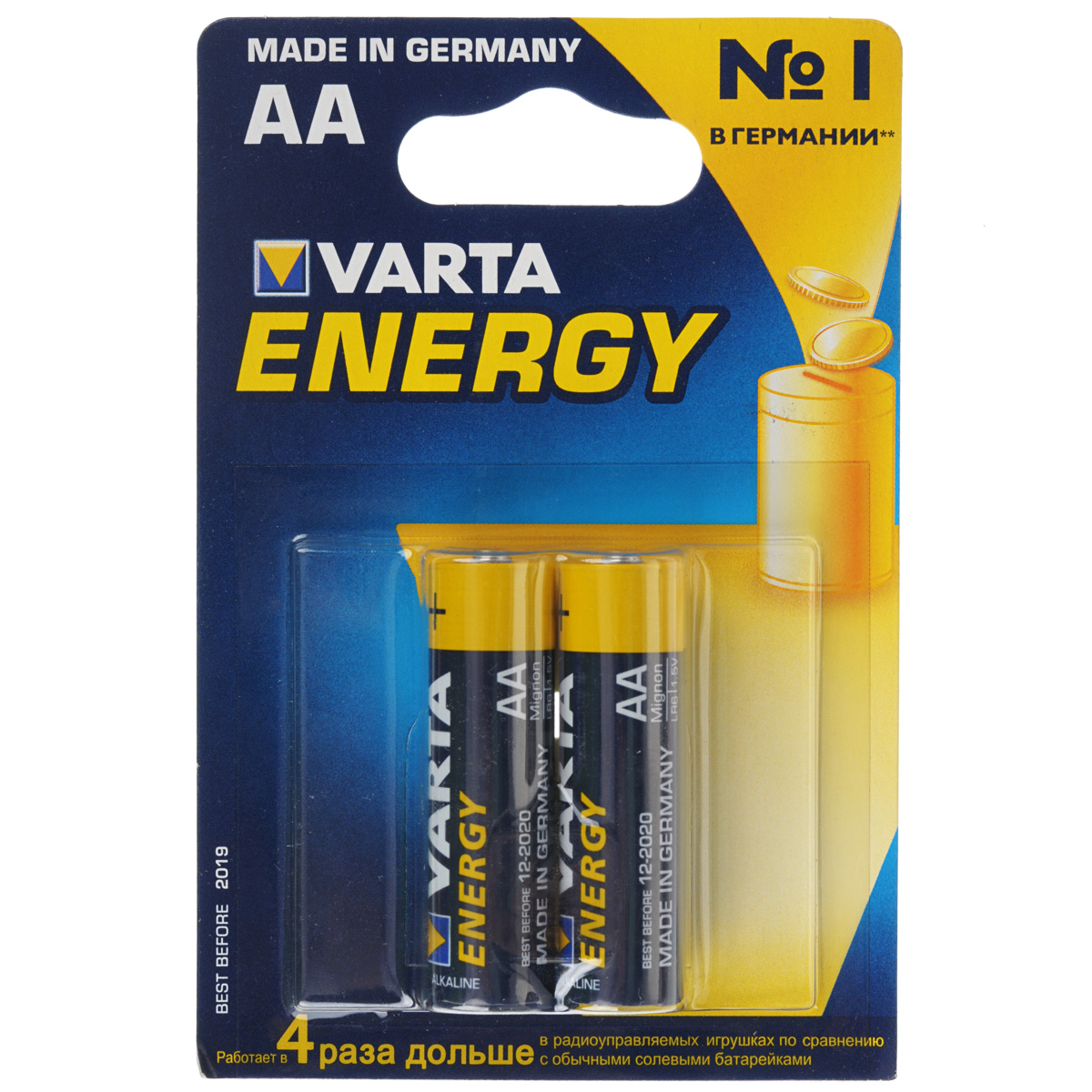 Батарейка Varta Energy, тип АА, 1,5В, 2 шт38 Батарейка Varta Energy, тип АА, 1,5В, 2 шт38Алкалиновые батарейки Varta Energy отличаются долгим сроком работы, подходят для аудио- видео- техники, а также другой электроники и бытовых приборов. Сделаны из качественных материалов.