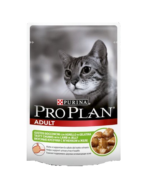 Консервы Pro Plan Adult для взрослых кошек, с ягненком, 85 г12189509 Консервы Pro Plan Adult для взрослых кошек, с ягненком, 85 г12189509Консервы полнорационные Pro Plan Adult со вкусом, который нравится кошкам, содержит все питательные вещества, включая витамины и минеральные вещества, необходимые для полнорационного питания кошек. Состав: мясо и мясные субпродукты (в том числе ягненок 4%), рыба и рыбные субпродукты, минеральные вещества, различные сахара. Добавленные вещества (МЕ/кг): витамин А 1035, витамин D3 145, мг/кг: железо 30, йод 0,58, медь 3,7, марганец 5,3, цинк 73, селен 0,049. Гарантированные показатели: влажность 83, белок 8,5, жир 4,2, сырая зола 2,3, сырая клетчатка 0,4. Товар сертифицирован.