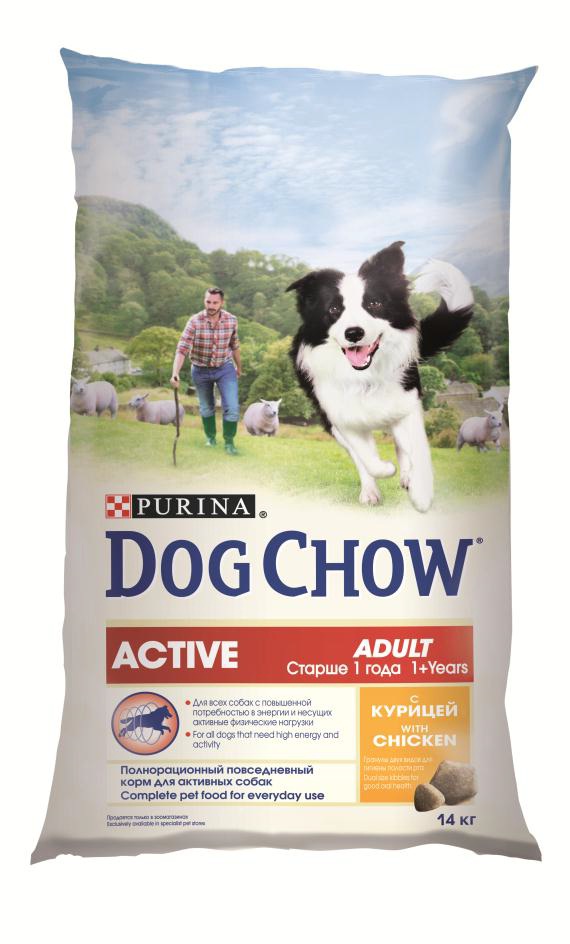 Корм сухой Dog Chow Active для активных взрослых собак, с курицей, 14 кг12233248 Корм сухой Dog Chow Active для активных взрослых собак, с курицей, 14 кг12233248Рецептура корма Dog Chow составлена таким образом, чтобы ваша взрослая собака получала необходимое количество питательных веществ, для удовлетворения своих энергетических потребностей. Корм содержит натуральный пребиотик, улучшающий работу пищеварительной системы. Гранулы двух видов для гигиены ротовой рта. Оптимальное содержание белка для обеспечения продолжающегося формирования крепкой мускулатуры у вашей активной взрослой собаки. Необходимые минеральные элементы и витамины для формирования крепких зубов и костей. Состав: злаки, мясо и продукты переработки мяса (8%), продукты переработки сырья растительного происхождения, масла и жиры, экстракт растительного белка, минеральные вещества, витамины, антиоксиданты. Добавленные вещества (на 1 кг): витамин А 24150 МЕ, витамин D3 1380 МЕ, витамин Е 115 МЕ, железо 100,3 мг, йод 2,5 мг, медь 11,1 мг, марганец 7,6 мг, цинк 180 мг, селен 0,25 мг. Гарантируемые показатели: белок 27%, жир 13%, сырая...
