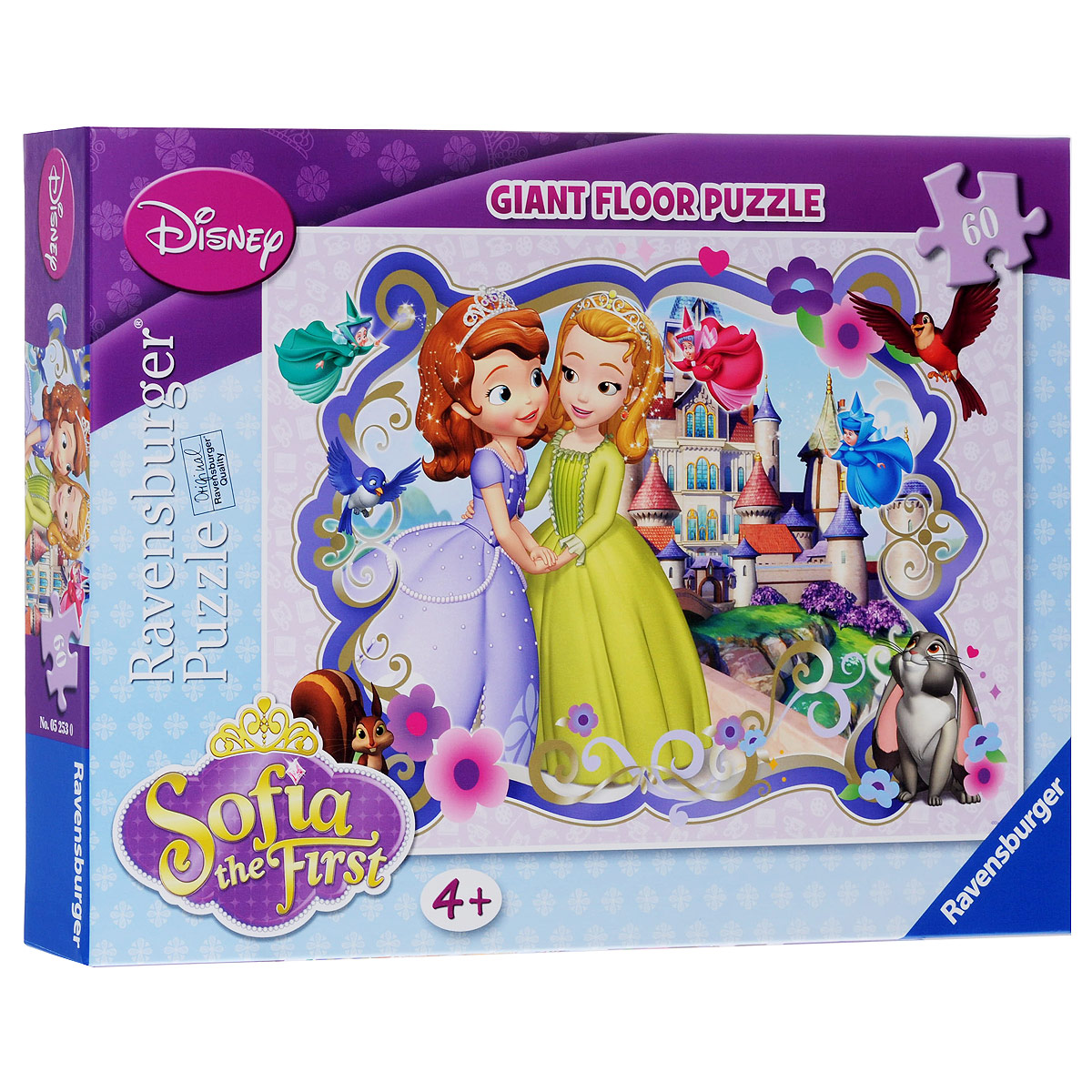 Ravensburger София Прекрасная. Пазл, 60 элементов05253 Ravensburger София Прекрасная. Пазл, 60 элементов05253Пазл Ravensburger София Прекрасная, без сомнения, придется по душе вам и вашему малышу. Собрав этот пазл, включающий в себя 60 элементов, вы получите великолепную картину с изображением героев мультсериала София Прекрасная. Главная героиня - совсем еще юная София, которая однажды удостоилась чести стать настоящей принцессой в роскошном замке, окруженном чудной природой и ласковыми животными. Но поначалу этой девочке из маленькой деревни предстоит научиться хорошим манерам, основным азам магии, а еще познакомиться с добрыми драконами и несколько раз полетать над яркой, сказочной страной на настоящей карете с крыльями. Каждая деталь имеет свою форму и подходит только на своё место. Нет двух одинаковых деталей! Пазл изготовлен из картона высочайшего качества. Все изображения аккуратно отсканированы и напечатаны на ламинированной бумаге. Пазл - великолепная игра для семейного досуга. Сегодня собирание пазлов стало особенно популярным, главным образом, благодаря своей...