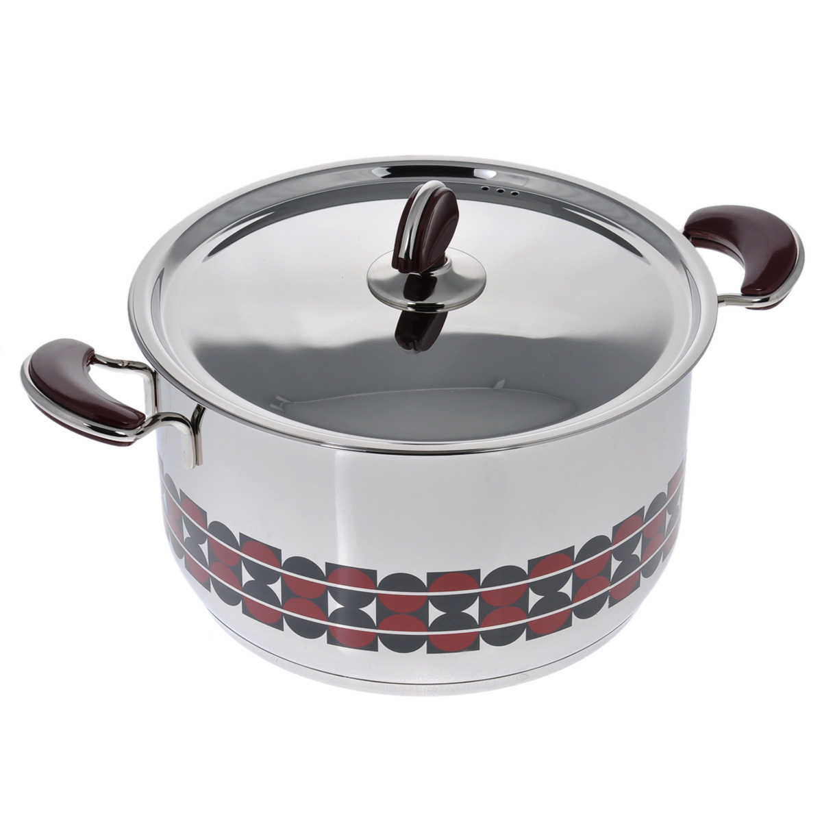 Кастрюля Kitchen-Art EX Pot с крышкой, 7 лZH3004 Кастрюля Kitchen-Art EX Pot с крышкой, 7 лZH3004Кастрюля Kitchen-Art EX Pot выполнена из высококачественной нержавеющей стали Премиум-ЛЮКС с зеркальной полировкой. Внешние стенки оформлены красивым геометричным рисунком в стиле Luxury. Дно изделия с трехслойным напылением, легкое, но очень прочное. Модный европейский дизайн, обтекаемые линии и формы. Для удобного использования ручки из нержавеющей стали оснащены бакелитовыми вставками бордового цвета. Крышка выполнена из нержавеющей стали со специальными отверстиями для выпуска пара. Подходит для всех типов плит, включая индукционные. Можно мыть в посудомоечной машине. Высота стенки: 14,5 см. Ширина (с учетом ручек): 37 см. Толщина стенки: 2 мм. Толщина дна: 4 мм. Диаметр дна: 21,5 см.