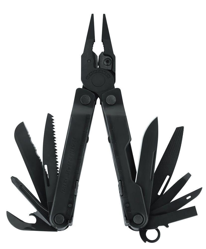 Мультиинструмент Leatherman Rebar, цвет: черный831563 Мультиинструмент Leatherman Rebar, цвет: черный831563Мультиинструмент Leatherman Rebar пригодится в дороге или походе, а его компактный и эргономичный дизайн сведет к минимуму проблемы, связанные с размещением инструмента в багаже или на экипировке. Мультитул содержит: Пассатижи; Съемные стальные кусачки для проводов сталь 154 СМ; Съемные стальные кусачки для твердых проводов сталь 154 СМ; Электрический обжим для контактов; 420HC нож; 420HC серрейтоный нож; Напильник по дереву и металлу; Пила по дереву; Маленькая отвертка; Большая отвертка; Отвертка Phillips; Шило с ушком; Линейка (8 дюймов/20 cm); Открывалка для бутылок; Консервный нож; Кусачки для многожильных проводов. Все опции фиксируются от случайного закрытия. В комплект к мультитулу входит текстильный чехол, закрывающийся на липучку и снабженный ремешком на кнопке, которым его можно пристегнуть к экипировке.