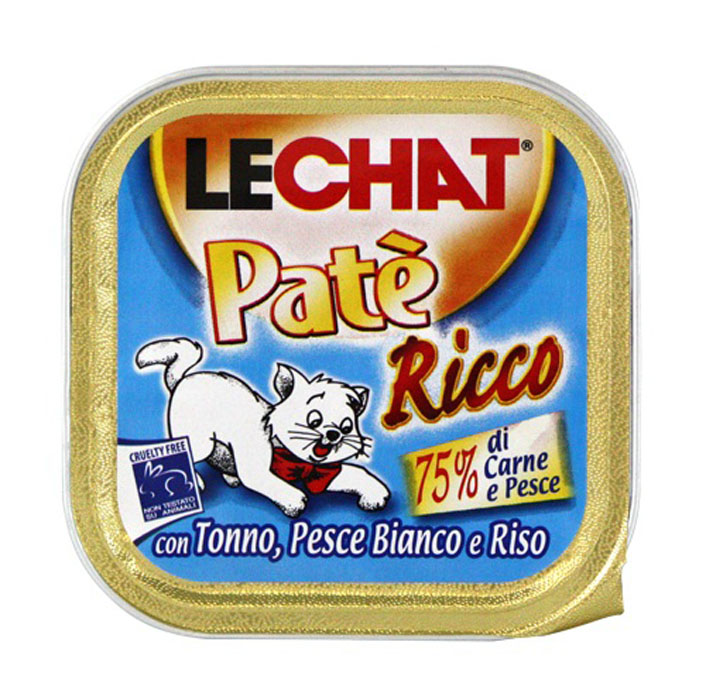 Консервы для кошек Monge Lechat, с тунцом и океанической рыбой, 100 г70008259 Консервы для кошек Monge Lechat, с тунцом и океанической рыбой, 100 г70008259Консервы для кошек Monge Lechat - это полноценный сбалансированный корм для кошек с тунцом и океанической рыбой. Состав: тунец 41%, океаническая рыба 8%, мясо и мясные субпродукты 12%, рис 4,2%, минеральные вещества, сахар, витамины. С разрешенными в ЕЭС консервантами. Анализ компонентов: протеин 8%, жир 7,5%, клетчатка 0,5%, зола 2,5%, влажность 81%. Витамины и добавки на 1 кг: витамин Е 5 мг. Товар сертифицирован.