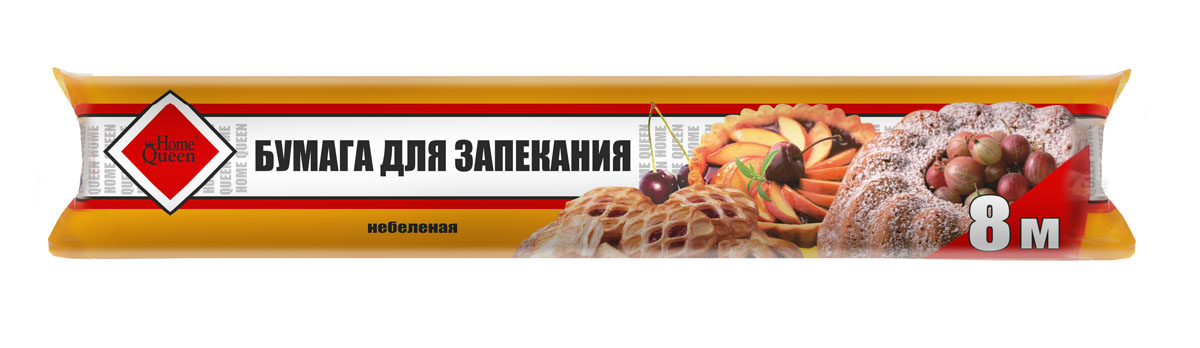 Бумага для запекания Home Queen, небеленая, 8 м52643 Бумага для запекания Home Queen, небеленая, 8 м52643Небеленая бумага для запекания Home Queen в рулоне предназначена для запекания, упаковки и хранения пищевых продуктов. Используется как подложка для продуктов при выпечке или запекании в электрических и газовых плитах. Благодаря силиконовой пропитке готовое блюдо не пристанет к бумаге. Длина: 8 м. Ширина рулона: 28 см. Состав: бумага небеленая марки П (РАР).