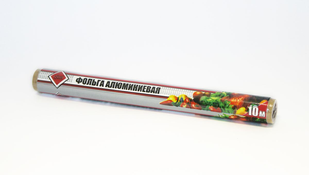 Фольга алюминиевая Home Queen, 10 м. 6060 Фольга алюминиевая Home Queen, 10 м. 6060Фольга алюминиевая Home Queen применяется для хранения, запекания и транспортировки продуктов. Позволяет приготовить мясо, курицу, овощи с сохранением вкуса и аромата, без масла и жира, усиливает аромат приправ. Пища готовиться в собственном соку. Предохраняет от запахов кухню, защитит духовку от загрязнений. Длина: 10 м. Ширина: 30 см.