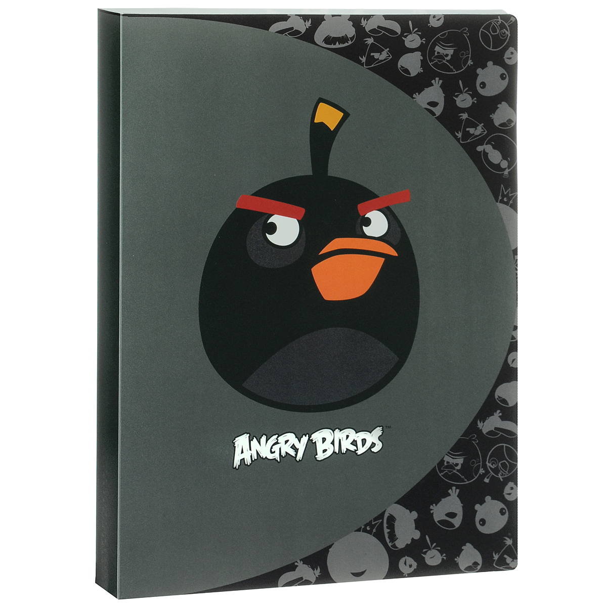 Папка Centrum Angry Birds, на 20 файлов, цвет: черный. Формат А484699Ч Папка Centrum Angry Birds, на 20 файлов, цвет: черный. Формат А484699ЧПапка Centrum Angry Birds - это удобный и функциональный офисный инструмент, предназначенный для хранения и транспортировки рабочих бумаг и документов формата А4. Папка изготовлена из прочного высококачественного пластика и включает в себя 20 прозрачных вкладышей-файлов. Обложка папки выполнена из матового пластика и оформлена изображением сердитой птички из игры Angry Birds. Папка имеет опрятный и неброский вид. Уголки папки имеют закругленную форму, что предотвращает их загибание и помогает надолго сохранить опрятный вид обложки. Папка - это незаменимый атрибут для любого студента или школьника. Такая папка надежно сохранит ваши бумаги и сбережет их от повреждений, пыли и влаги, а забавные птички обязательно поднимут вам настроение!