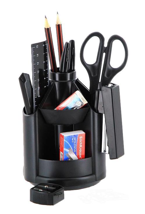 Набор настольный Erich Krause "Mini Desk", цвет: черный, 13 предметов