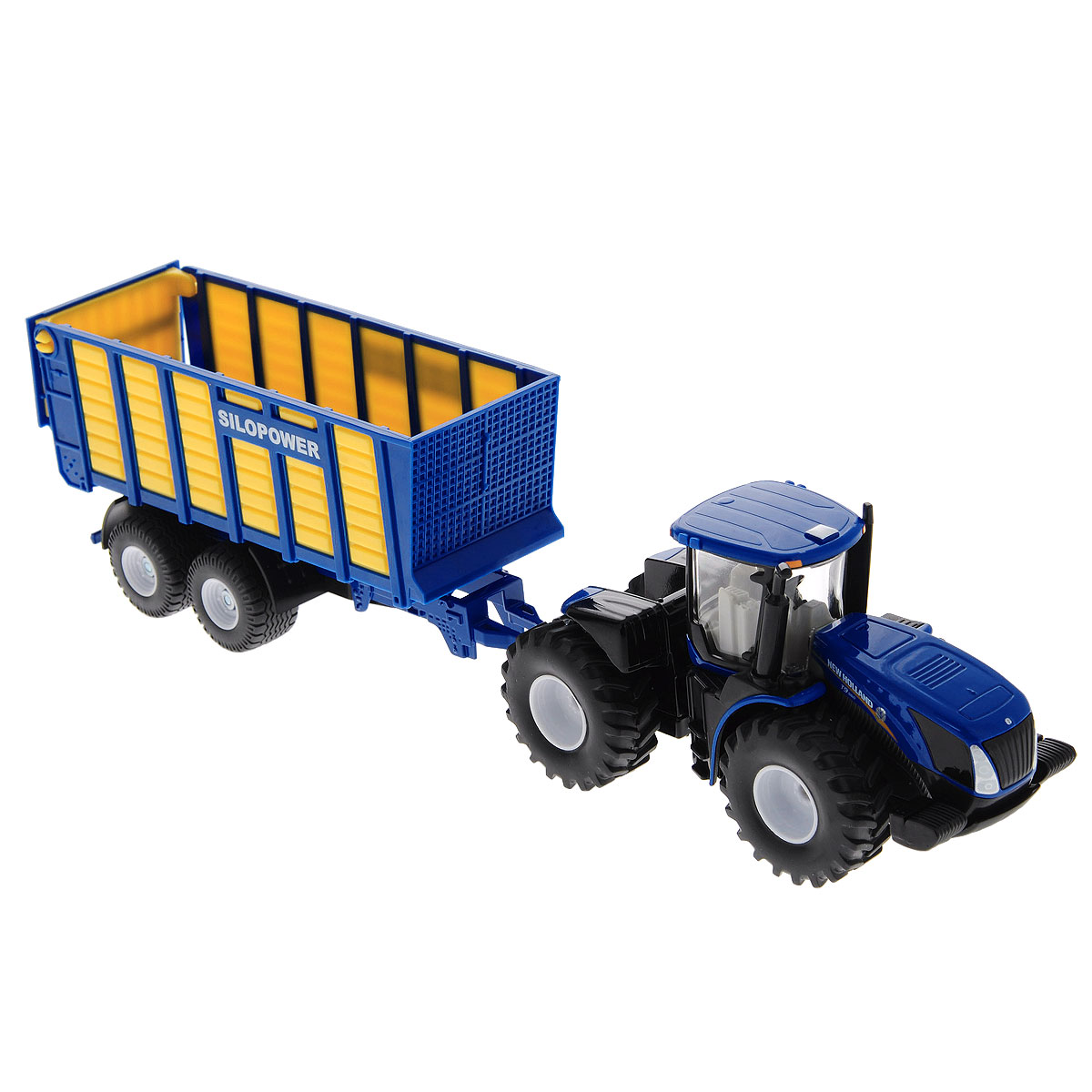 Siku Трактор New Holland T с прицепом1947 Siku Трактор New Holland T с прицепом1947Коллекционная модель Siku Трактор с прицепом выполнена в виде точной копии трактора с прицепом в масштабе 1/50. Такая модель понравится не только ребенку, но и взрослому коллекционеру и приятно удивит вас высочайшим качеством исполнения. Корпус трактора и шасси прицепов выполнены из металла, кузов прицепа и кабина трактора из пластика, а стекла кабины трактора из прозрачного пластика. Прицеп кузова прицепляется к трактору с помощью дополнительного прицепа с седельным сцепным устройством. Задний борт прицепа открывается. Колесики модели вращаются. Коллекционная модель отличается великолепным качеством исполнения и детальной проработкой, она станет не только интересной игрушкой для ребенка, интересующегося агротехникой, но и займет достойное место в коллекции.