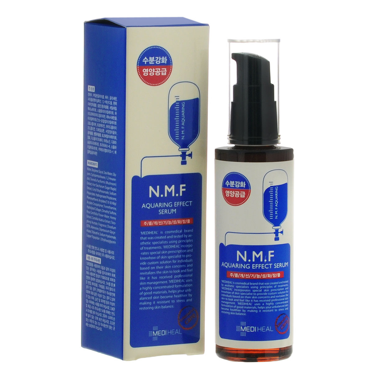 Beauty Clinic Сыворотка для лица Aquaring Effect, с N.M.F., увлажняющая, 50 мл555852 Beauty Clinic Сыворотка для лица Aquaring Effect, с N.M.F., увлажняющая, 50 мл555852Сыворотка содержит N.M.F. и другие активные увлажняющие и подтягивающие компоненты, такие как глубинная морская вода, гиалуроновая кислота, экстракты древесного гриба, сахарного клена, меда, центеллы азиатской. Интенсивно увлажняет, подтягивает и питает кожу, придает ей свежий вид. Способствует разглаживанию морщин. NMF (натуральный увлажняющий фактор) - это сложный комплекс молекул в роговом слое кожи, который способен притягивать и удерживать влагу, обеспечивать упругость и плотность рогового слоя кожи. В состав NMF входят низкомолекулярные пептиды, карбамид, пирролидонкарбоновая кислота, аминокислоты и т. д. При недостаточности увлажняющего фактора происходит обезвоживание эпидермиса. Глубинная морская вода содержит большое количество питательных веществ и 70 видов минералов, которые активно увлажняют кожу, придают ей здоровый вид, делают цвет кожи более естественным, выравнивают тон кожи. Экстракт клена сахарного ускоряет процесс обновления клеток,...