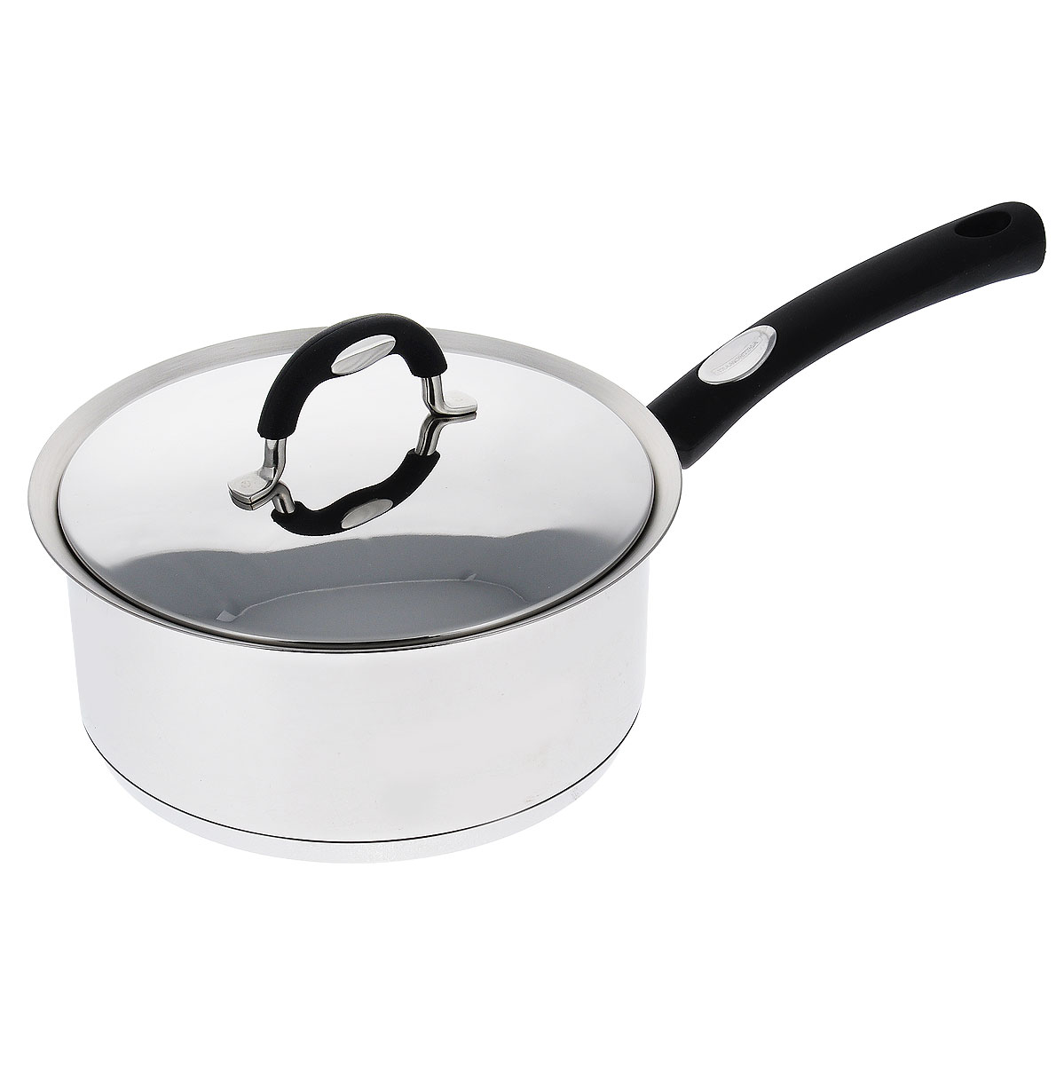Ковш Tramontina Duo Silicone с крышкой, цвет: стальной, черный, 2,85 л. 62481/200-TR62481/200-TR Ковш Tramontina Duo Silicone с крышкой, цвет: стальной, черный, 2,85 л. 62481/200-TR62481/200-TRКовш Tramontina Duo Silicone изготовлен из нержавеющей пищевой стали AISI 304 с трёхслойным толстым дном, которое имеет встроенный алюминиевый диск для лучшего теплораспределения (так же его ещё называют термоаккумулируемым дном). Корпус имеет зеркальное покрытие. Ручки оснащены одноцветным силиконом, поэтому они не нагреваются. Ковш Tramontina Duo Silicone - это идеальный подарок для современных хозяек, которые следят за своим здоровьем и здоровьем своей семьи. Эргономичный дизайн и функциональность позволят вам наслаждаться процессом приготовления любимых и полезных для здоровья блюд. Пригоден для всех типов плит, включая индукционные. Длина ручки ковша: 19,5 см. Высота стенок: 9,5 см. Толщина стенок: 0,2 см. Толщина дна: 1,1 см. Диаметр дна: 19 см.