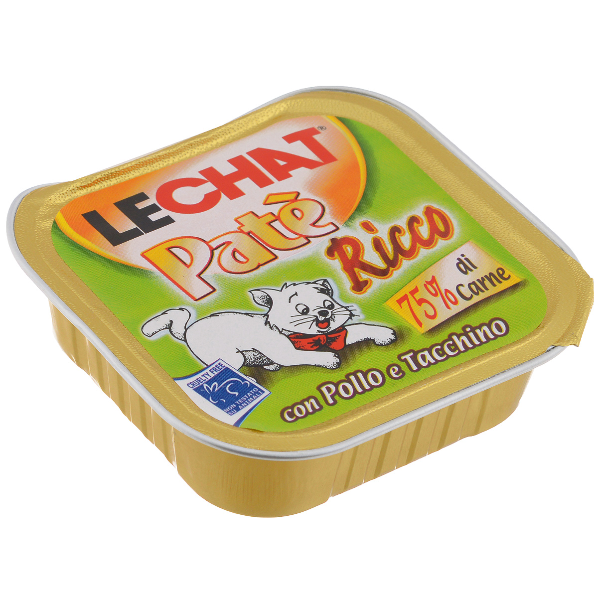 Консервы для кошек Monge Lechat, с курицей и индейкой, 100 г70008228 Консервы для кошек Monge Lechat, с курицей и индейкой, 100 г70008228Консервы для кошек Monge Lechat - это полноценный сбалансированный корм для кошек с курицей и индейкой. Состав: мясо и мясные субпродукты 61%, куриная печень 5%, минеральные вещества, сахар, витамины. С разрешенными в ЕЭС консервантами. Анализ компонентов: протеин 8%, жир 7,5%, клетчатка 0,5%, зола 2,5%, влажность 81%. Витамины и добавки на 1 кг: витамин Е 5 мг. Товар сертифицирован.