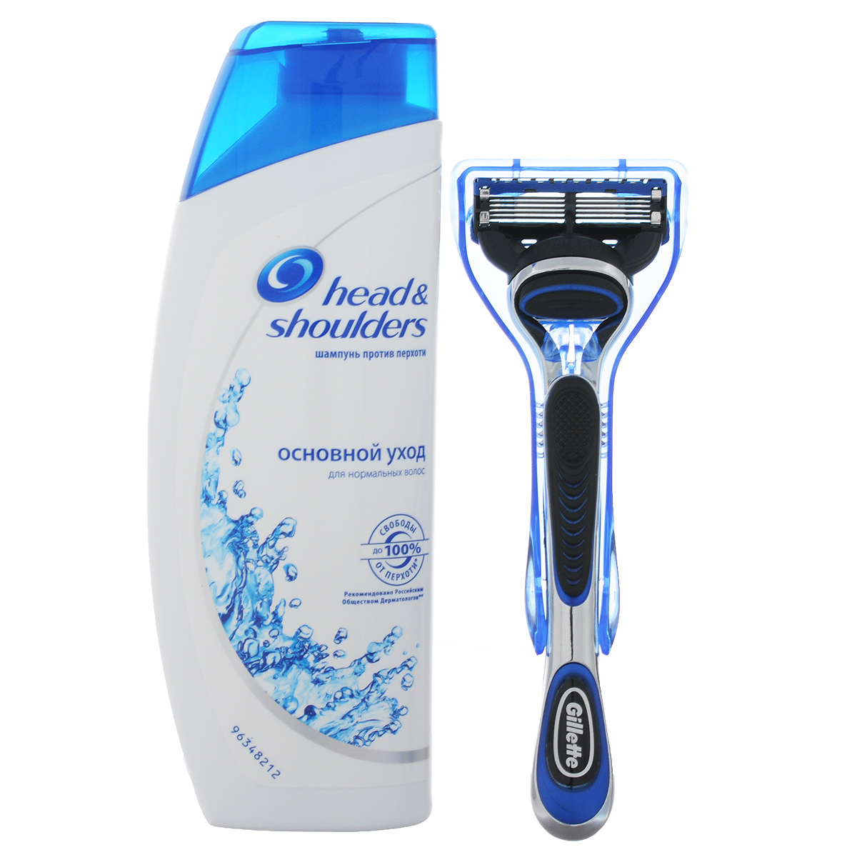 Gillette Подарочный набор, мужской: бритва Gillette Fusion ProGlide со сменной кассетой, шампунь против перхоти Head&Shoulders Основной уход, для нормальных волосGIL-81478345 Gillette Подарочный набор, мужской: бритва Gillette Fusion ProGlide со сменной кассетой, шампунь против перхоти Head&Shoulders Основной уход, для нормальных волосGIL-81478345Подарочный набор содержит бритву Gillette Fusion ProGlide со сменной кассетой и шампунь против перхоти Head&Shoulders Основной уход для нормальных волос. Предметы набора упакованы в подарочную коробку. Бритва Gillette Fusion ProGlide со сменной кассетой. Система ProGlide с 5 лезвиями. Более тонкие лезвия с лучшим покрытием от Gillette для революционного скольжения и гладкости бритья. 1 точное лезвие-триммер для бритья на трудных участках - таких как виски, область под носом и шея. Шампунь против перхоти Head&Shoulders Основной уход эффективно борется с причинами возникновения перхоти, сохраняет баланс кожи головы и красивые волосы. Товар сертифицирован.