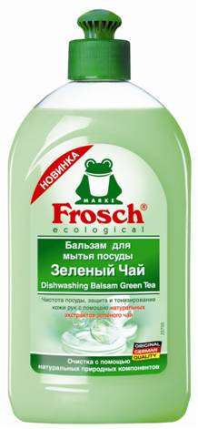 Бальзам для мытья посуды Frosch, аромат зеленого чая, 0,5 л712916 Бальзам для мытья посуды Frosch, аромат зеленого чая, 0,5 л712916Средство для мытья посуды от Frosch - это чистота посуды, защита и тонизирование кожи рук с помощью натуральных экстрактов зеленого чая. Подходит для любого вида посуды. Особенности природного качества: Формула Зеленой Силы с натуральными ингредиентами, подчеркивающими качество очистки и ухода. С ПАВ возобновляемого растительного происхождения, с высоким и быстрым биологическим расщеплением. Безопасные для кожи формулы, протестированные дерматологами. Минимальное использование мягких консервантов и тщательно отобранных ароматизаторов или полный отказ от них. Отсутствие опасных химикатов, таких как фосфаты, бораты, формальдегиды, галогенорганические компоненты, ПВХ. Сниженная нагрузка на окружающую среду благодаря сокращению использования упаковочных материалов. Прогрессивное использование переработанных и перерабатываемых материалов. Не тестируется на животных. Экологически безопасное и энергосберегающее производство на производственных...