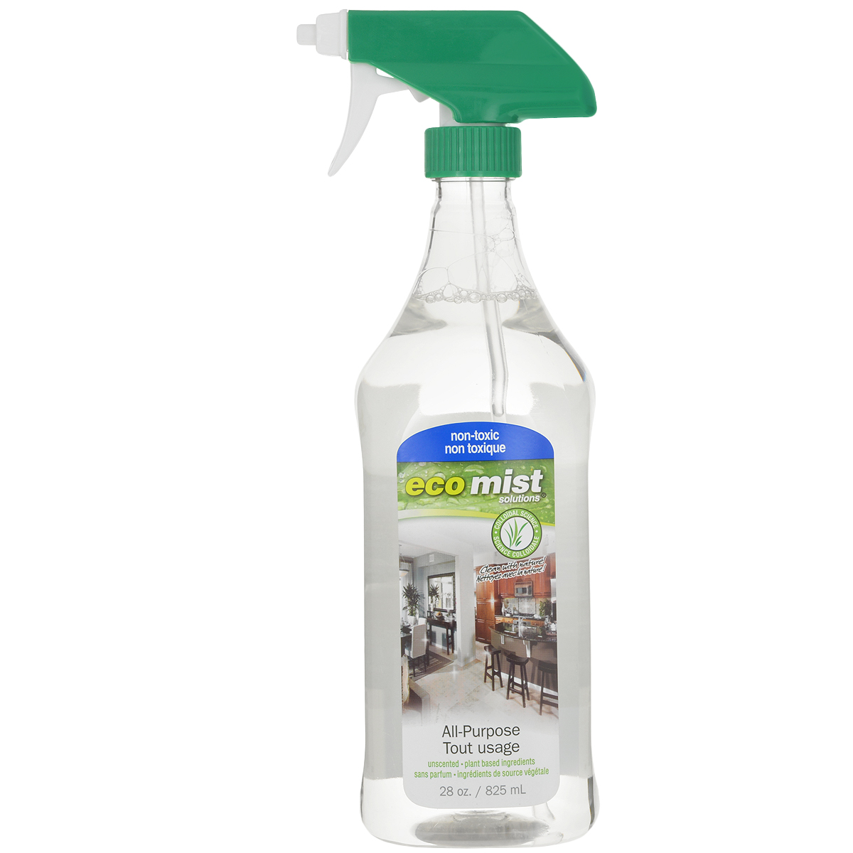 Средство универсальное для очистки любых поверхностей Eco Mist, 825 млEM825XXAPTR06EFL Средство универсальное для очистки любых поверхностей Eco Mist, 825 млEM825XXAPTR06EFLИдеальное, высоконконцентрированное универсальное средство Eco Mist для придания чистоты любым поверхностям в доме, в том числе детских игрушек, полов и предметов в детской комнате. Также подходит для мытья предметов при уходе за пациентами. Это чистящее средство можно разбавить для приготовления рабочего раствора в пропорции 1:7, то есть 100 мл средства на 700 мл воды. Идеальная чистота - гарантированное здоровье для вас, ваших детей, близких и домашних животных. Не токсично. Без запаха. Состав: дехлорированная вода, кукуруза, древесный сок, трава, экстракт картофеля, сахарный тростник.