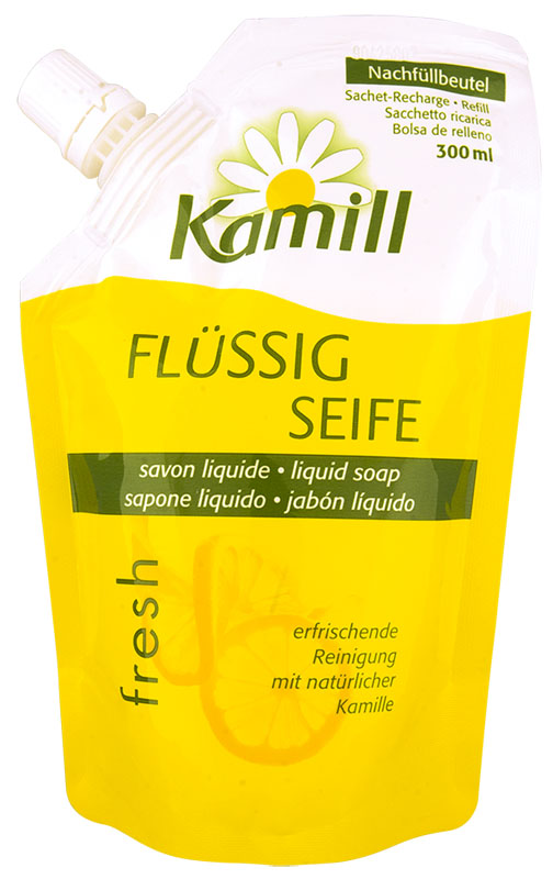Kamill Мыло жидкое для рук Fresh, сменный блок, 300 мл269506433 Kamill Мыло жидкое для рук Fresh, сменный блок, 300 мл269506433Освежающее жидкое мыло для рук с ароматом цитрусового молочка и экстрактом ромашки успокаивает кожу и поддерживает ее естественную регенерацию. Благодаря аромату лимонного молочка, оставляет ощущение свежести после использования. Концентрированная формула обеспечивает очень экономичный расход мыла. Жидкое мыло Kamill pH-нейтрально, проверено дерматологически. Товар сертифицирован.