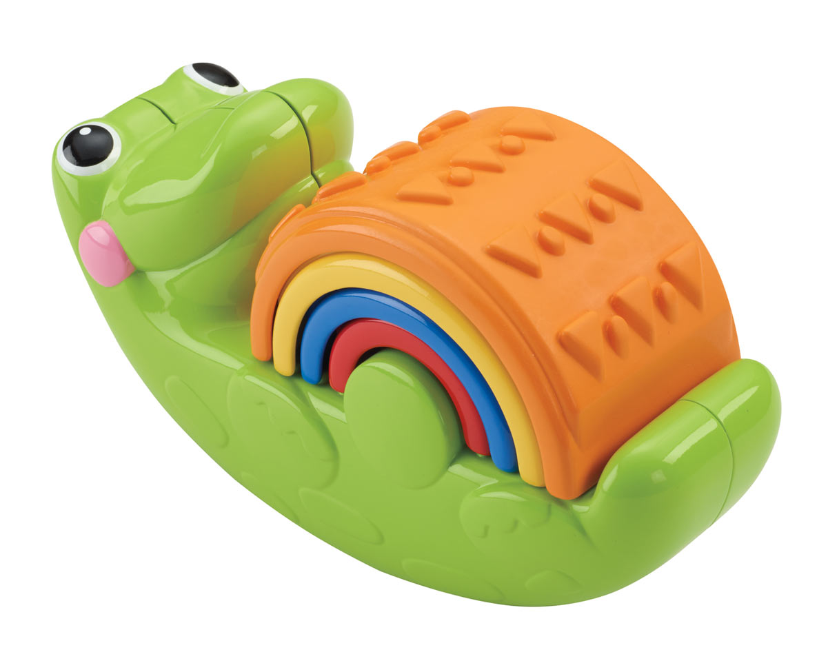 Fisher-Price Пирамидка КрокодильчикCDC48 Fisher-Price Пирамидка КрокодильчикCDC48Оригинальная пирамидка Fisher-Price Крокодильчик изготовлена из высококачественного прочного пластика, безопасного для детей. В наборе - крокодильчик и 4 разноцветные детали в виде арок с узорами (геометрические фигуры и линии). С этим крокодильчиком не соскучишься! Четыре части этой игрушки можно складывать и раскладывать в самых разных вариациях. А также малыш может заставить крокодильчика раскачиваться! При раскачивании в крокодиле катается и гремит шарик. Во время игры у малыша быстрее развивается мелкая моторика, цветовое восприятие и зрительно-двигательная координация. Раскладывая дуги по размеру, от большей к меньшей и наоборот, ребенок учится анализировать и решать задачи.