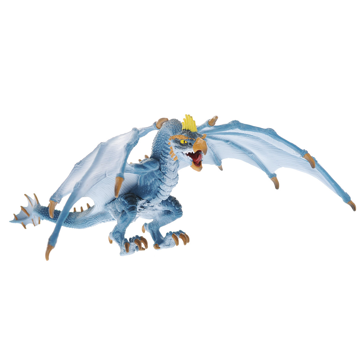 Schleich Фигурка Дракон Летун70508 Schleich Фигурка Дракон Летун70508Великолепная фигурка Schleich Дракон Летун станет прекрасным подарком для вашего ребенка. Она высоко детализирована, и выполнена из каучукового пластика в виде дракона с расправленными крыльями. Фигурка дракона выполнена в сером и голубом цветах. У него острые когти и зубы, а также большие широкие крылья и могучий хвост. Голова дракона похожа на птичью и имеет клюв. Мощные и сильные лапы позволяют дракону легко перемещаться и отталкиваться от земли. Такая фигурка непременно понравится вашему ребенку, а также привлечет внимание взрослых коллекционеров, и станет замечательным украшением любой коллекции. Восхитительная фигурка сделает игры с рыцарями и воинами еще увлекательнее! Летающий дракон - опасный и ловкий дракон. Ни один дракон не может летать так высоко и быстро, как Голубой дракон.