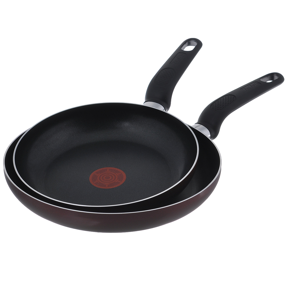 Набор сковородок Tefal Provence с антипригарным покрытием, цвет: бордовый, 2 предмета040 80 630 Набор сковородок Tefal Provence с антипригарным покрытием, цвет: бордовый, 2 предмета040 80 630Набор Tefal Provence состоит из двух сковородок диаметром 22 см и 26 см, изготовленные из литого алюминия с высококачественным антипригарным покрытием. Покрытие отличается прочностью и долгое время сохраняет свои свойства. На посуде с таким покрытием пищу можно готовить с минимальным добавлением подсолнечного масла, пища не пригорает и не прилипает к стенкам. После приготовления изделия очень легко моются. Кроме того, антипригарное покрытие абсолютно безопасно для здоровья и экологично, так как не содержит кадмия и свинца, при нагреве не выделяет вредных примесей PFOA. Специальное дно Durabase обеспечивает равномерное распределение тепла, за счет чего пища готовится быстрее. Сковороды Tefal оснащены уникальным индикатором Thermo-Spot. Когда надпись Thermo-Spot исчезнет, и диск станет равномерно красным, значит, сковорода нагрелась до оптимальной температуры, и можно начинать готовить. Такой индикатор поможет защитить посуду от перегрева, а значит,...