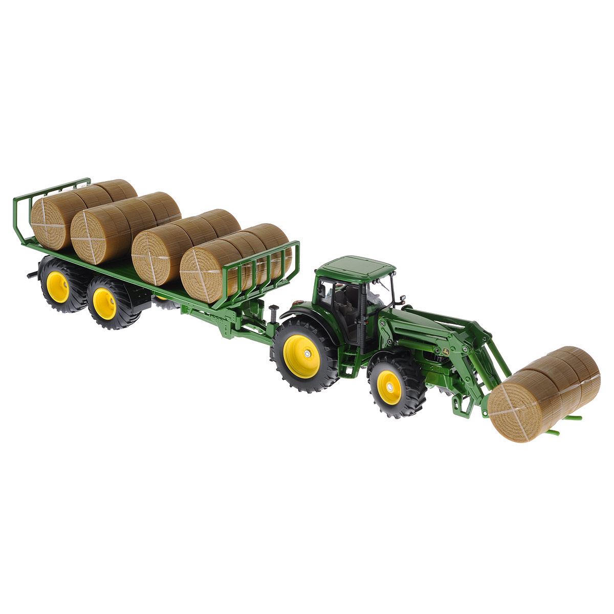 Siku Трактор John Deere с прицепом для круглых кип