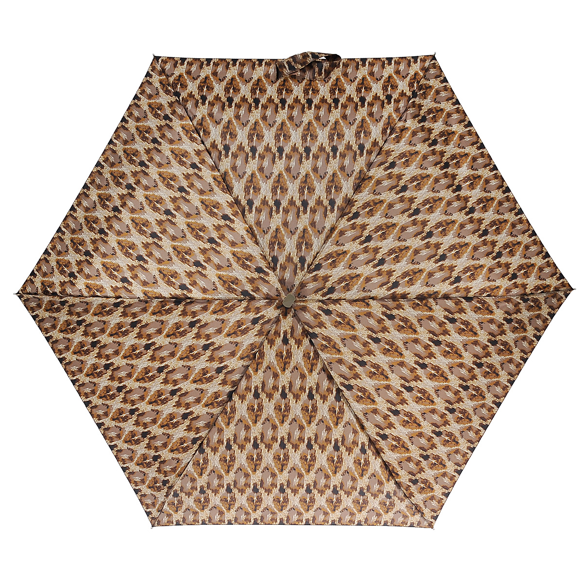 Зонт женский Fulton Animal Aztec, механический, 5 сложений, цвет: коричневый. L501L501_Коричневый_Леопард Зонт женский Fulton Animal Aztec, механический, 5 сложений, цвет: коричневый. L501L501_Коричневый_ЛеопардСтильный зонт Fulton Animal Aztec, защитит от непогоды, а его сверхкомпактный размер позволит вам всегда носить его с собой. “Ветростойкий” плоский алюминиевый каркас в 5 сложений состоит из шести спиц с элементами из фибергласса, зонт оснащен удобной рукояткой из дерева. Купол зонта выполнен из прочного полиэстера и оформлен леопардовым принтом. На рукоятке для удобства есть небольшой шнурок, позволяющий надеть зонт на руку тогда, когда это будет необходимо. К зонту прилагается чехол. Зонт механического сложения: купол открывается и закрывается вручную, стержень также складывается вручную до характерного щелчка. Характеристики: Материал: алюминий, фибергласс, пластик, полиэстер. Длина ручки (стержня) в раскрытом виде: 50 см.