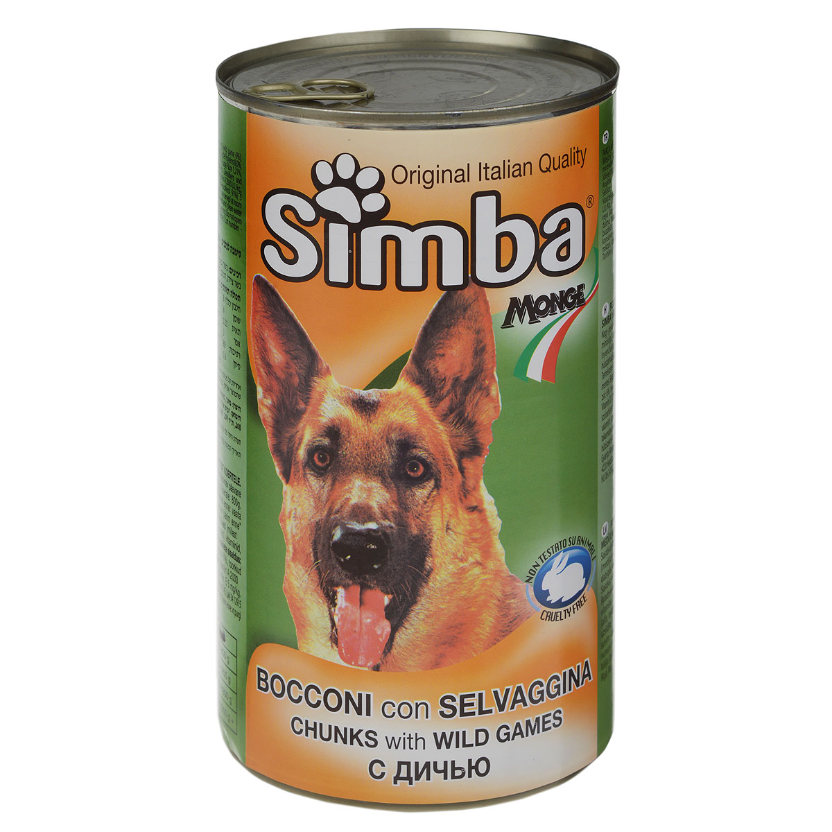 Консервы для собак Monge Simba, кусочки с дичью, 1230 г70009157 Консервы для собак Monge Simba, кусочки с дичью, 1230 г70009157Консервы для собак Monge Simba - это полноценный сбалансированный корм для собак. Кусочки с дичью в соусе. Состав: мясо и мясные субпродукты (мясо дичи не менее 6%), злаки, минеральные вещества, витамины, натуральные красители и вкусовые добавки. Анализ компонентов: протеин 8%, жир 6%, клетчатка 1,21%, зола 3%, влажность 80%. Витамины и добавки на 1 кг: витамин А 2000 МЕ, витамин D3 200 МЕ, витамин Е 5 мг. Товар сертифицирован.