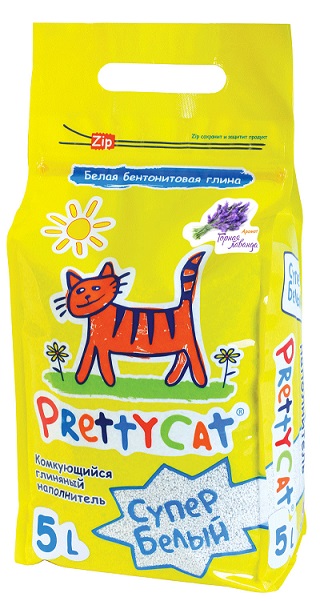 Наполнитель Pretty Cat Cупер белый для кошачьего туалета, глиняный, аромат лаванды, 4,2 кг620413 Наполнитель Pretty Cat Cупер белый для кошачьего туалета, глиняный, аромат лаванды, 4,2 кг620413Наполнитель Pretty Cat Cупер белый - это экологически чистый продукт, который производится из бентонитовых глин высших Европейских сортов по запатентованному рецепту. Натуральный комкующийся наполнитель впитывает до 400% влаги. Свежий аромат появляется только под воздействием влаги и придает дополнительное ощущение свежести в зоне лотка. Прекрасно комкуется в ровные шарики. Инструкция по применению: Насыпьте наполнитель слоем до 5-7 см в лоток. При использовании лотка с сеткой достаточно слоя под сеткой 1 см. Твердые отходы удаляйте каждый день. При возникновении неприятного запаха полностью смените наполнитель в лотке. Использованный наполнитель можно выбрасывать в бак. Не выбрасывайье в туалет! Pretty Cat - свежесть, забота и чистота! Размер гранул: 0,6 - 1,7 мм. Вес: 4,2 кг (5 л).