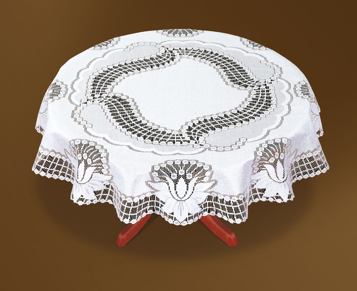 Скатерть Haft, цвет: белый, диаметр 120 см. 46083-12046083-120 Скатерть Haft, цвет: белый, диаметр 120 см. 46083-12046083-120Великолепная круглая скатерть Haft, выполненная из полиэстера, органично впишется в интерьер любого помещения, а оригинальный дизайн удовлетворит даже самый изысканный вкус. Скатерть изготовлена из сетчатого материала с ажурным цветочным рисунком. Скатерть Haft создаст праздничное настроение и станет прекрасным дополнением интерьера гостиной, кухни или столовой. Диаметр скатерти: 120 см.