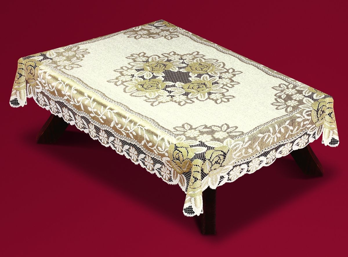 Скатерть Haft Skarb Babuni, прямоугольная, цвет: бежевый, 130 x 180 см. 54110-13054110-130 Скатерть Haft Skarb Babuni, прямоугольная, цвет: бежевый, 130 x 180 см. 54110-13054110-130Великолепная прямоугольная скатерть Haft Skarb Babuni, выполненная из полиэстера, органично впишется в интерьер любого помещения, а оригинальный дизайн удовлетворит даже самый изысканный вкус. Скатерть выполнена из сетчатого материала с ажурным цветочным рисунком и ажурными краями. Скатерть Haft Skarb Babuni создаст праздничное настроение и станет прекрасным дополнением интерьера гостиной, кухни или столовой.