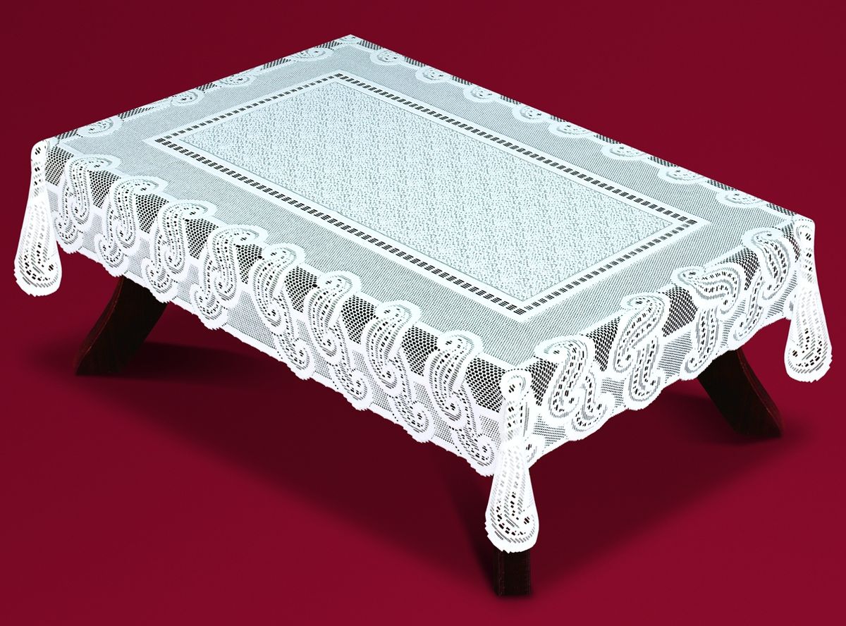 Скатерть Haft, прямоугольная, цвет: белый, 100 x 150 см. 54460-10054460-100 Скатерть Haft, прямоугольная, цвет: белый, 100 x 150 см. 54460-10054460-100Великолепная прямоугольная скатерть Haft, выполненная из полиэстера, органично впишется в интерьер любого помещения, а оригинальный дизайн удовлетворит даже самый изысканный вкус. Скатерть изготовлена из сетчатого материала с ажурным рисунком. Скатерть Haft создаст праздничное настроение и станет прекрасным дополнением интерьера гостиной, кухни или столовой.