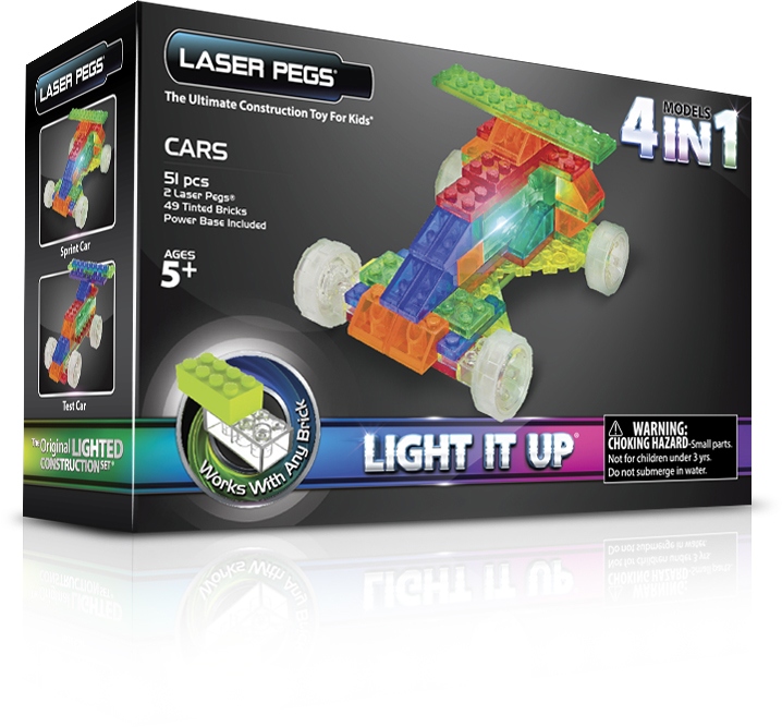 Laser Pegs Конструктор Машины 4 в 1MPS300B Laser Pegs Конструктор Машины 4 в 1MPS300BЯркий пластиковый конструктор Laser Pegs Машины непременно понравится вашему малышу и не позволит ему скучать. С помощью такого конструктора малыш сможет собрать 4 разные модели гоночных автомобилей. Конструктор выполнен из прочного пластика и включает в себя 49 элементов конструктора, 2 элемента со светодиодами, мобильный источник питания и подробную инструкцию на русском языке. Все элементы конструктора имеют яркие цвета и безопасны для малыша. Ребенок сможет часами играть с этим конструктором, придумывая разные истории и комбинируя детали. Из разноцветных элементов разных форм и размеров, деталей со встроенными светодиодами ребенок создаст фигурки гоночных автомобилей. При выключенном свете модели из этого конструктора выглядит особенно эффектно, фигурку можно использовать как ночник! Игры с конструкторами помогут ребенку развить воображение, внимательность, зрительное восприятие, пространственное мышление и творческие способности, а также уверенность в себе...