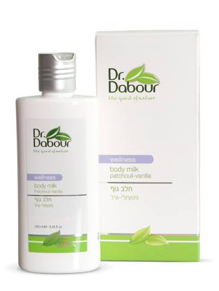 Dr. Dabour Молочко для тела с экстрактом пачули и ванили, 250 мл7290014739109 Dr. Dabour Молочко для тела с экстрактом пачули и ванили, 250 мл7290014739109Легкое молочко с тонким цветочным ароматом и нежной текстурой для ухода за кожей тела. Увлажняет, питает, смягчает, успокаивает, придаёт ощущение приятного комфорта и расслабленности. Быстро впитывается, не оставляя ощущения липкости. Содержит масло Ши и другие натуральные масла, предотвращает сухость и стягивание кожи, повышает упругость и эластичность.